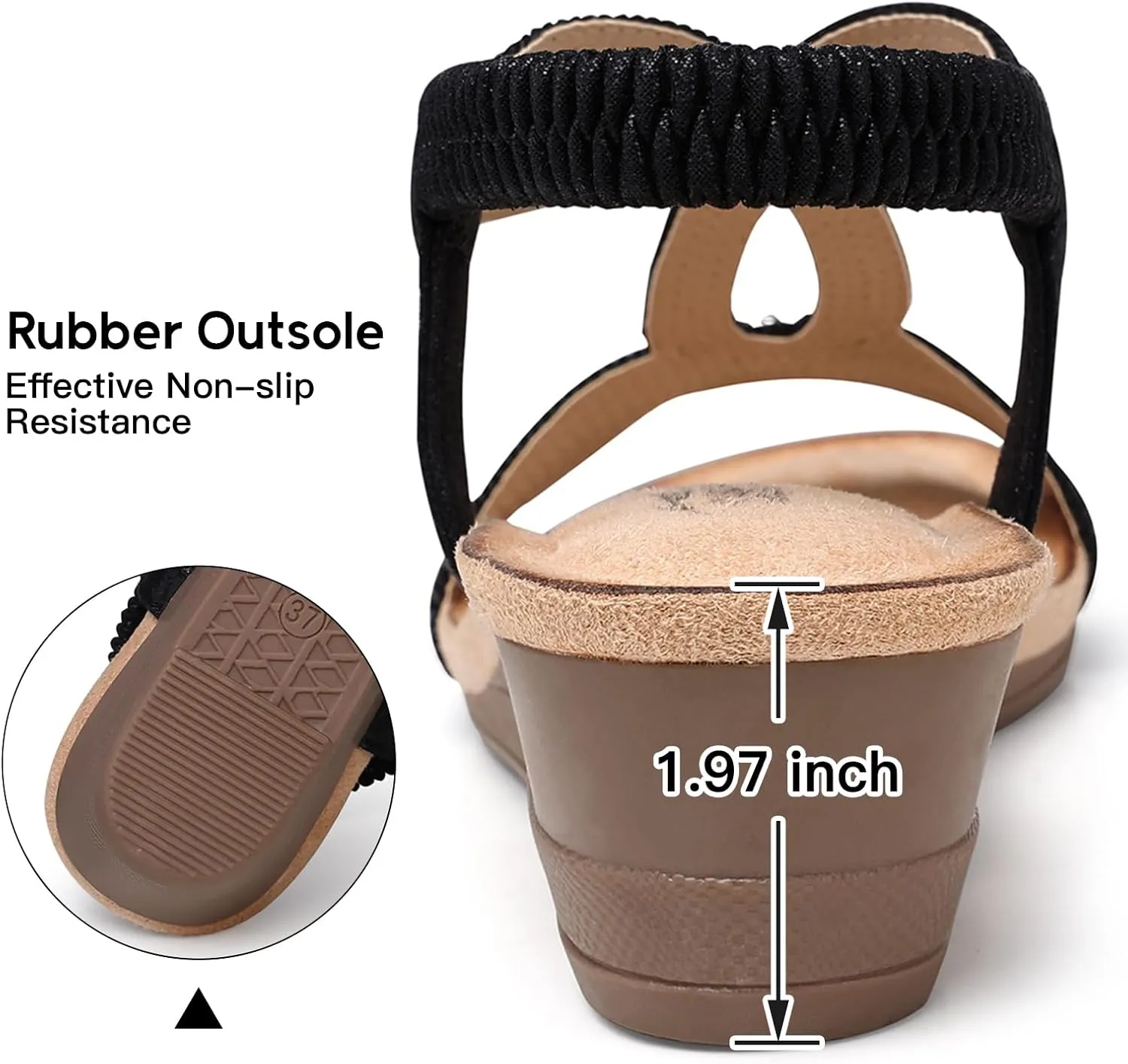 SHIBEVER Wedge Sandals for Women Dressy: Summer Low Wedges Comfortable Open Toe Sandals