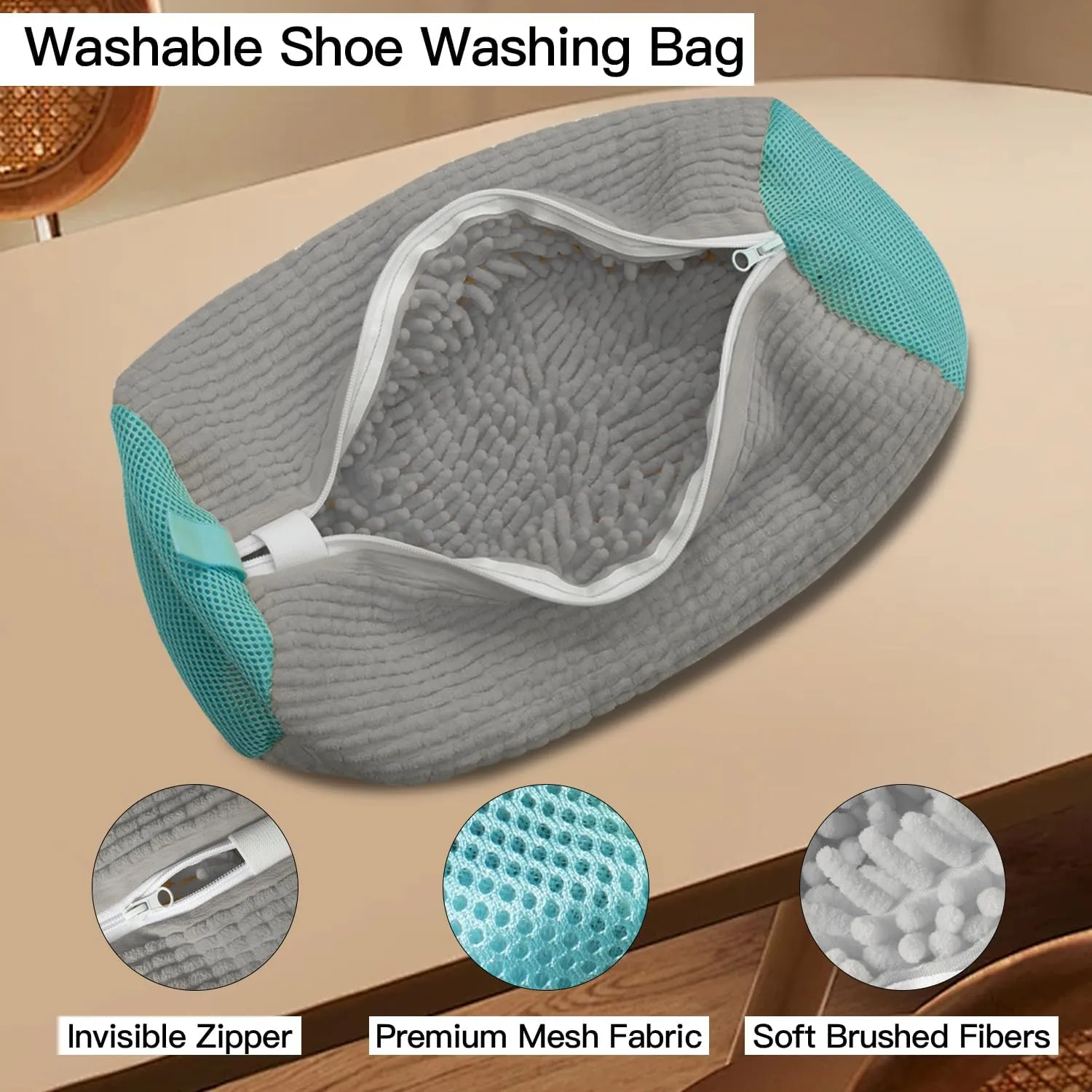 Shoe Washing Machine Bag, Sneaker Cleaning Laundry Reusable Shoe Bag for Washer and Dryer 2PCS for All Shoes