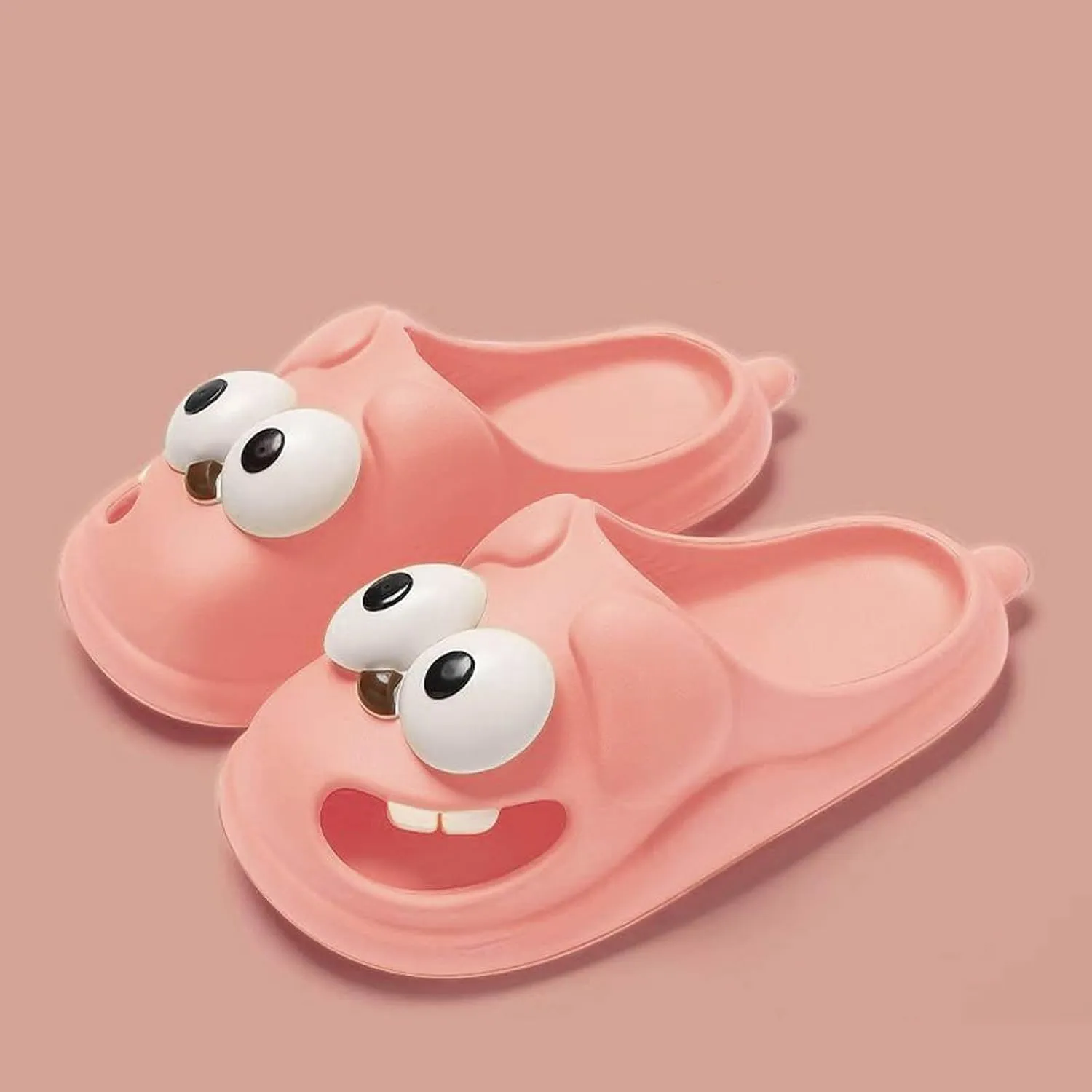 Shower Shoes for Women with Arch Support Big Eye Dog Slippers Fun Cartoon Package Head EVA Slippers Cute
