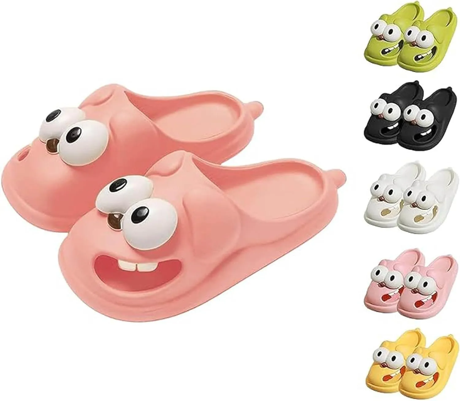 Shower Shoes for Women with Arch Support Big Eye Dog Slippers Fun Cartoon Package Head EVA Slippers Cute