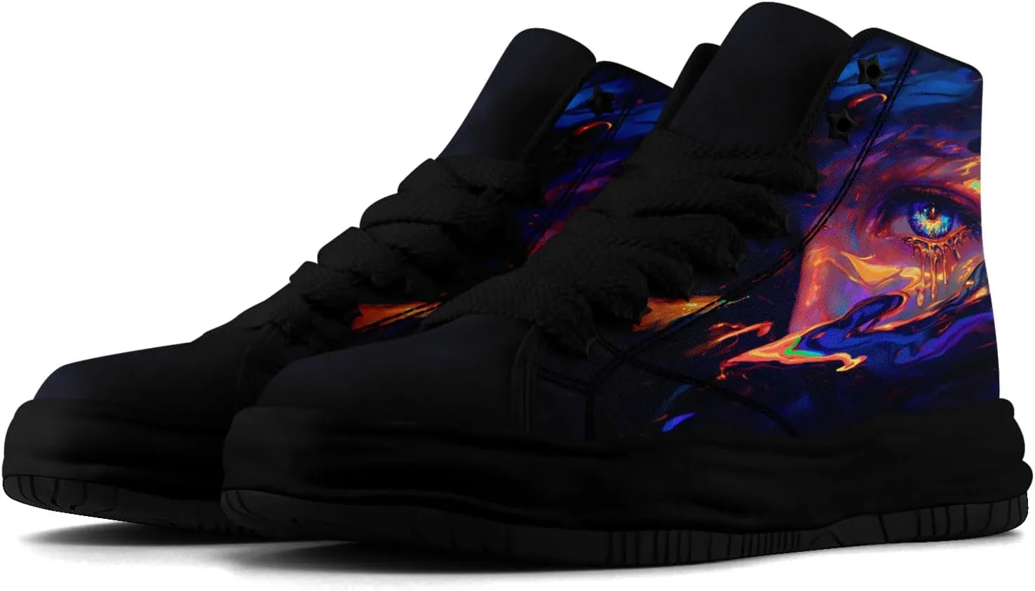 Skull High-Top Canvas Sneakers for Men Women Casual Comfortable Skateboarding Shoes, Gothic Design,Non-Slip Tennis Sneaker