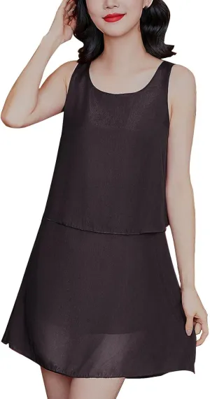 Sleeveless Tank Dress for Women Casual A-Line Loose Fit Flowy Summer Dress Round Neck Casual Wear