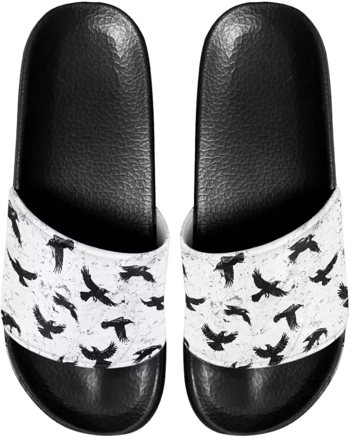 Slide Sandals, Beach Flats for Women, Comfotable Open Toe Non Slip Summer Shoes for Gym, Pool, Camping, Beach