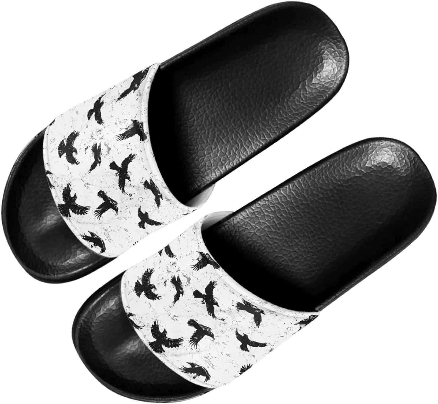 Slide Sandals, Beach Flats for Women, Comfotable Open Toe Non Slip Summer Shoes for Gym, Pool, Camping, Beach