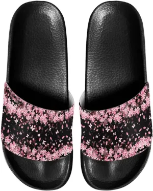 Slide Sandals, Beach Flats for Women, Comfotable Open Toe Non Slip Summer Shoes for Gym, Pool, Camping, Beach