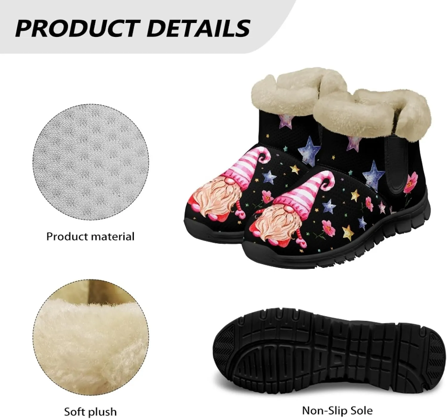 Snow Boots for Women -Fashion Winter Warm Snow Boots Anti-Slip outdoor Furry bootie for men women