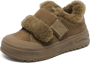 somiliss Sneaker for Women Winter Boots Suede Upper Non-Slip Rubber Outsole Fur Lined Ankle Boots Warm Snow Booties Fashion Sneakers