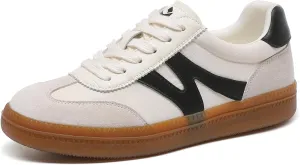 somiliss Womens Shoes Casual Sneakers: Breathable Non-Slip Tennis Walking Shoes Microfiber Leather Suede Fabric 3 in 1 Upper Flats Fashion Sneakers
