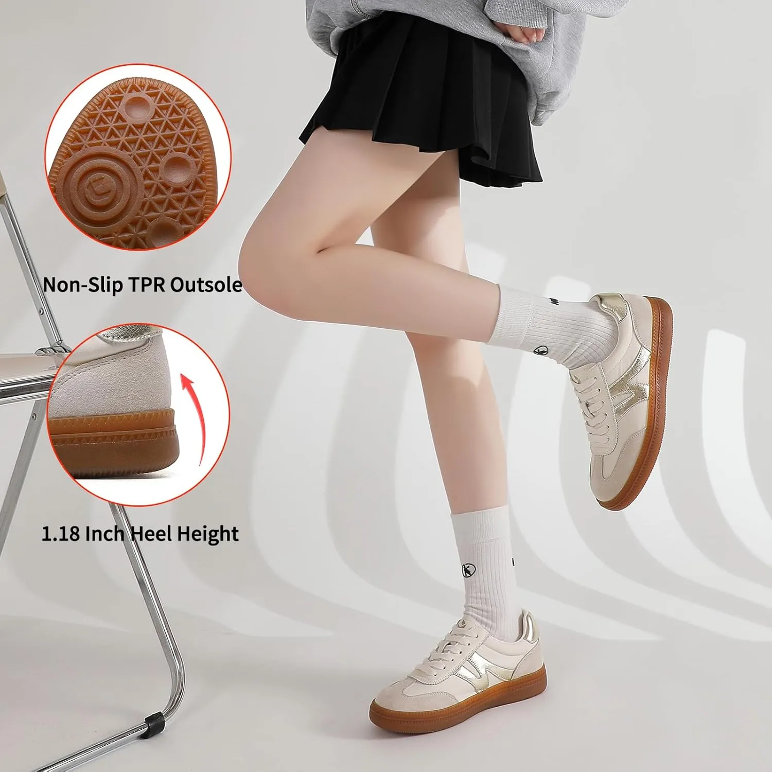 somiliss Womens Shoes Casual Sneakers: Breathable Non-Slip Tennis Walking Shoes Microfiber Leather Suede Fabric 3 in 1 Upper Flats Fashion Sneakers