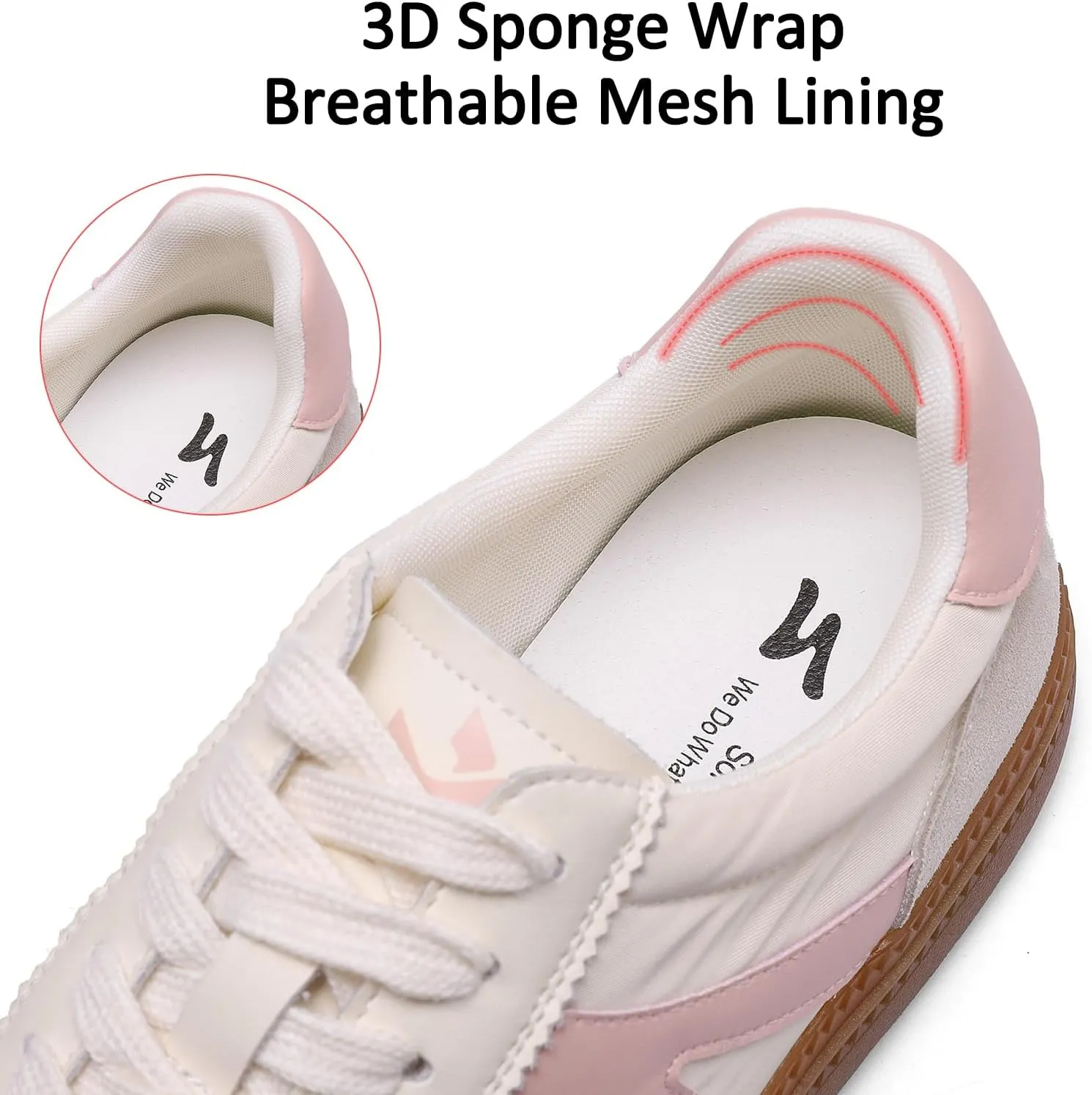somiliss Womens Shoes Casual Sneakers: Breathable Non-Slip Tennis Walking Shoes Microfiber Leather Suede Fabric 3 in 1 Upper Flats Fashion Sneakers