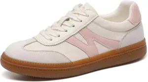 somiliss Womens Shoes Casual Sneakers: Breathable Non-Slip Tennis Walking Shoes Microfiber Leather Suede Fabric 3 in 1 Upper Flats Fashion Sneakers