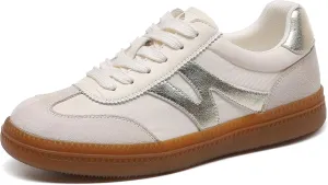 somiliss Womens Shoes Casual Sneakers: Breathable Non-Slip Tennis Walking Shoes Microfiber Leather Suede Fabric 3 in 1 Upper Flats Fashion Sneakers