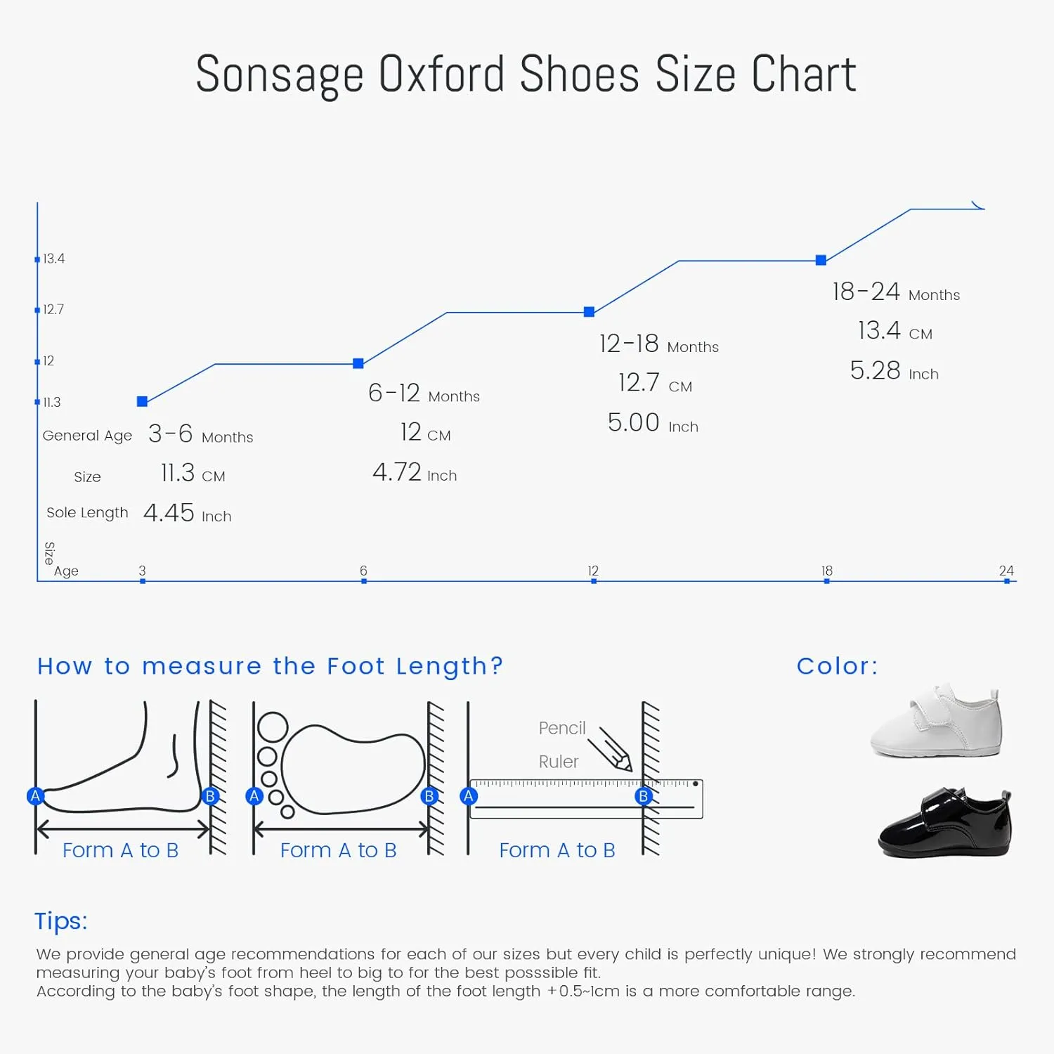 Sonsage Infant Baby Boys Girls Oxford Shoes PU Leather Loafers Flats Non-Slip Unisex Classic Moccasins Rubber Soft Sole Newborn Toddler Walking School Uniform Wedding Dress Shoe