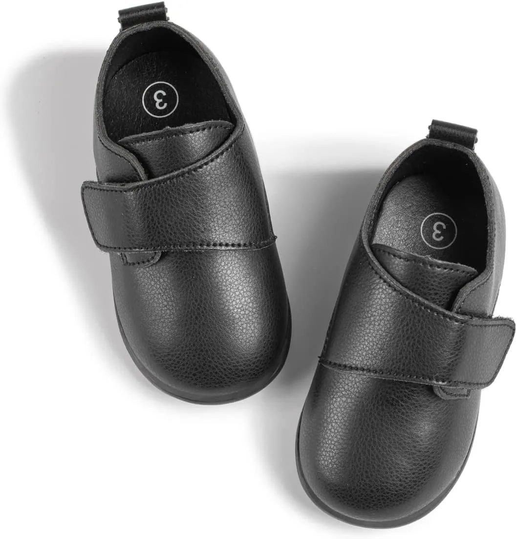 Sonsage Infant Baby Boys Girls Oxford Shoes PU Leather Loafers Flats Non-Slip Unisex Classic Moccasins Rubber Soft Sole Newborn Toddler Walking School Uniform Wedding Dress Shoe