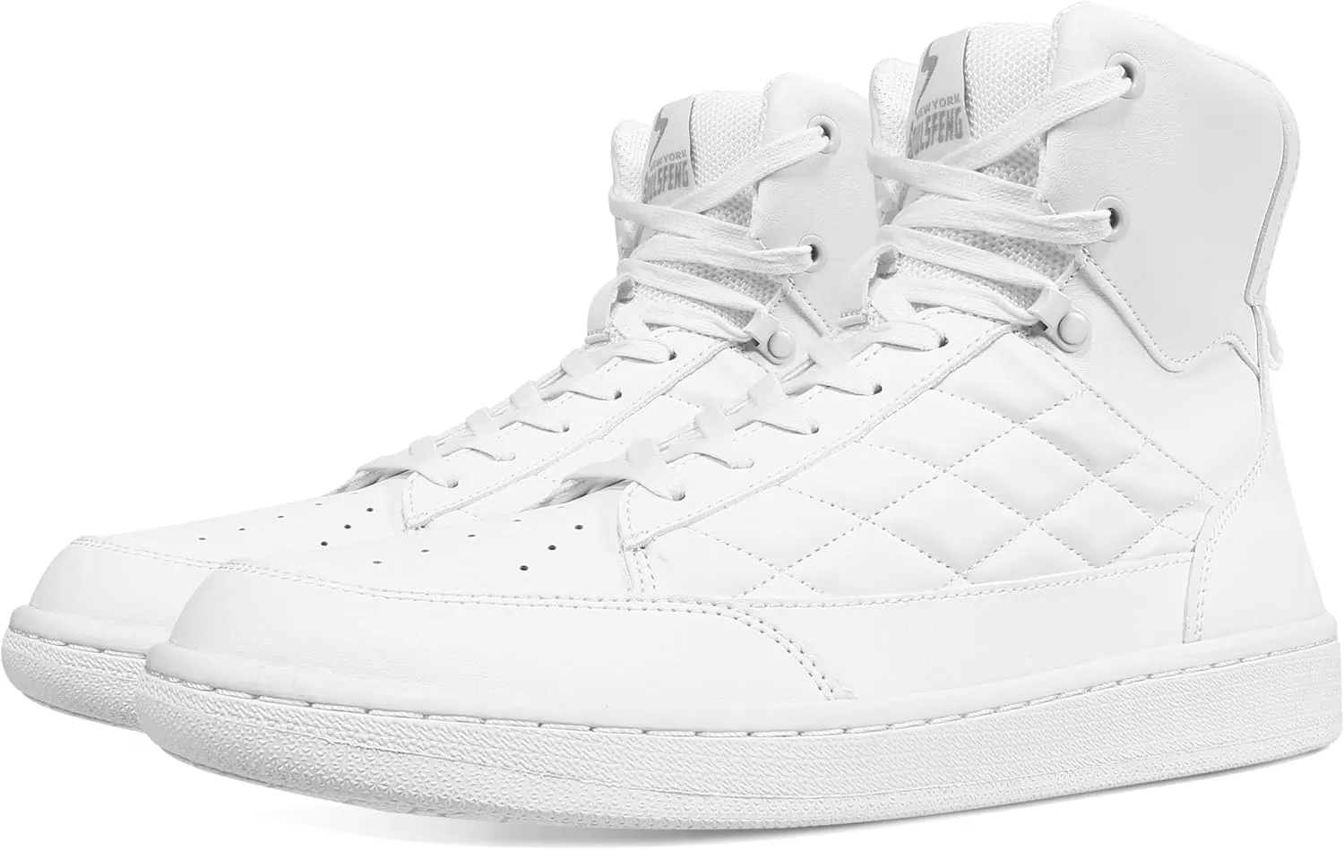 Soulsfeng Men's Women's High Top Sneakers Leather Ankle Boots Lace Up Walking Tennis Shoes