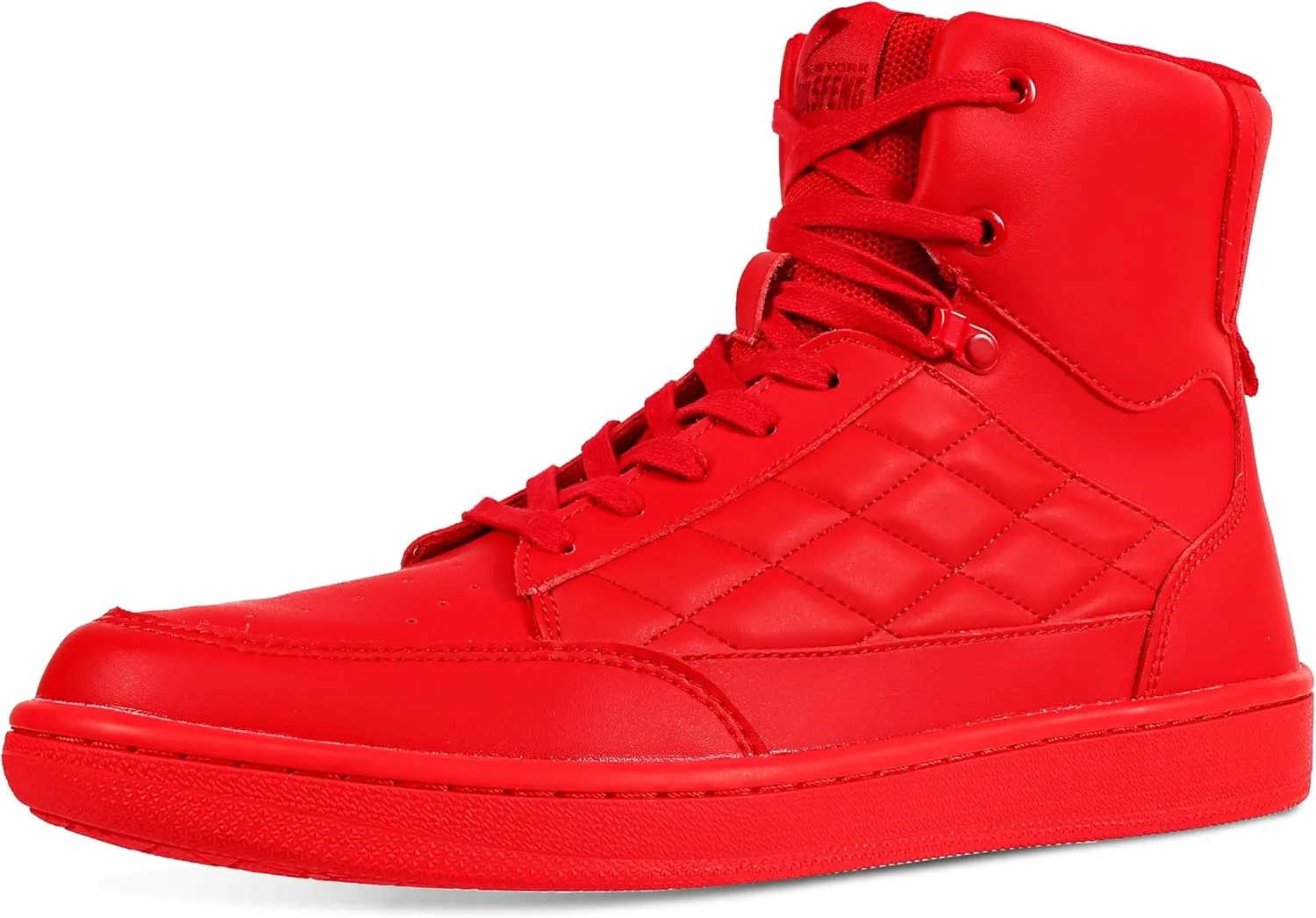 Soulsfeng Men's Women's High Top Sneakers Leather Ankle Boots Lace Up Walking Tennis Shoes