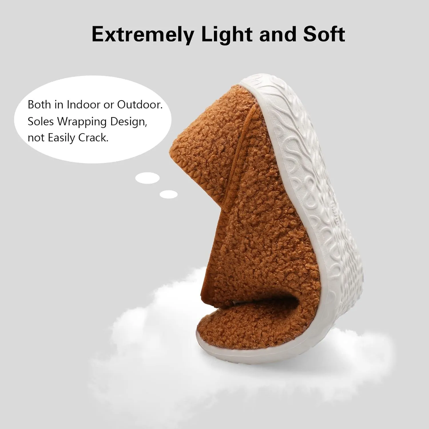 Spesoul Fuzzy House Slippers for Women Men Indoor Closed Back Lightweight Cozy Faux Furry Lining Barefoot House Shoes Slipper Socks for Bedroom Home Office Yoga Outdoor Walking Shoes