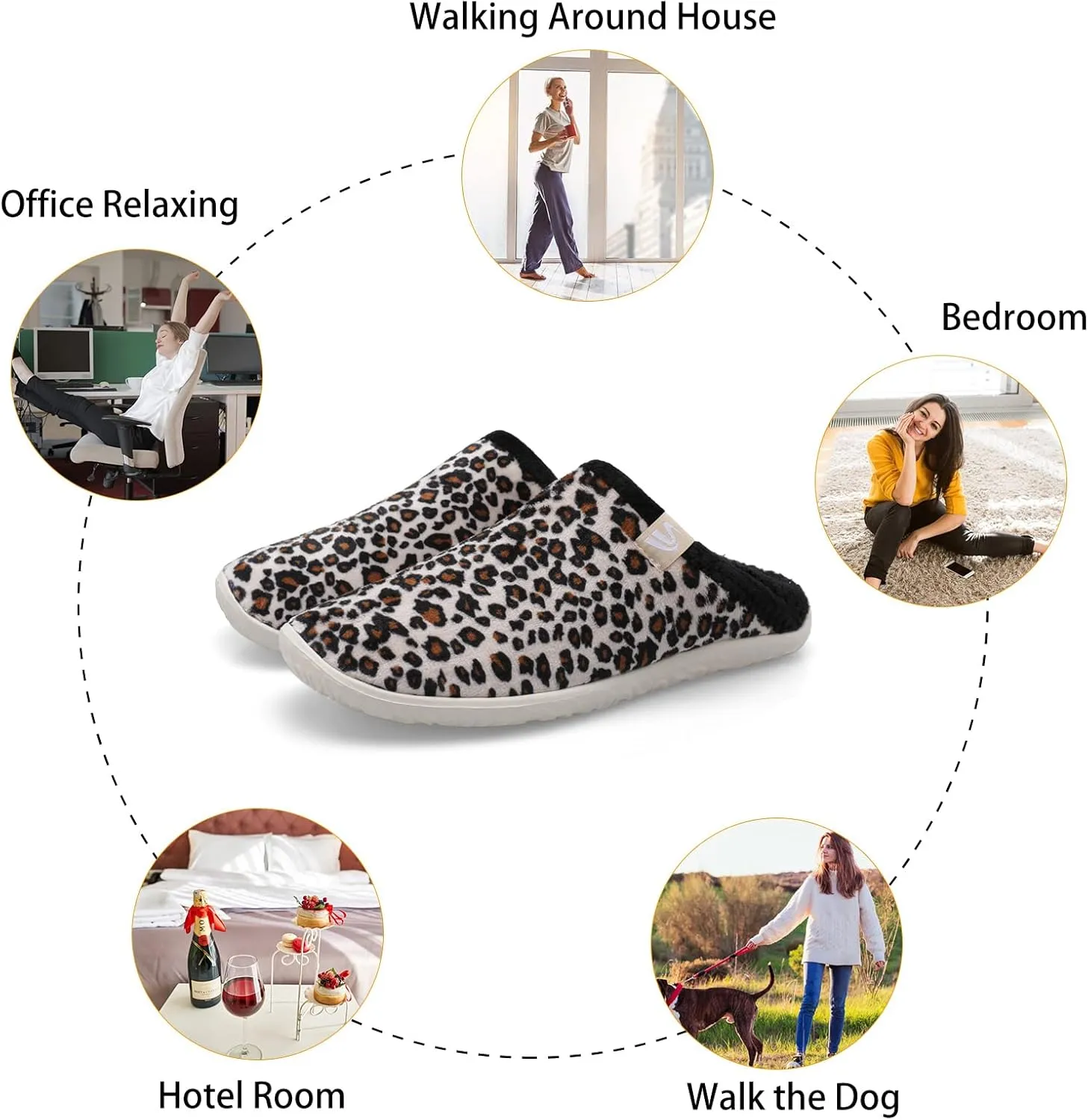 Spesoul Fuzzy House Slippers for Women Men Indoor Closed Back Lightweight Cozy Faux Furry Lining Barefoot House Shoes Slipper Socks for Bedroom Home Office Yoga Outdoor Walking Shoes
