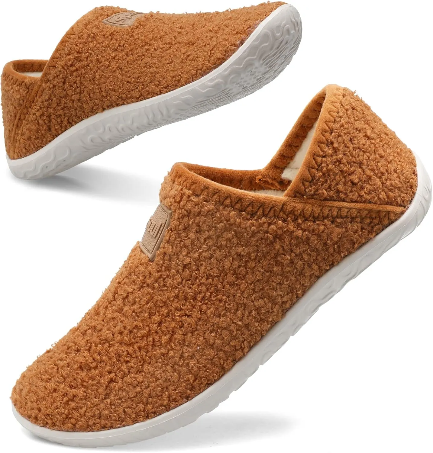 Spesoul Fuzzy House Slippers for Women Men Indoor Closed Back Lightweight Cozy Faux Furry Lining Barefoot House Shoes Slipper Socks for Bedroom Home Office Yoga Outdoor Walking Shoes