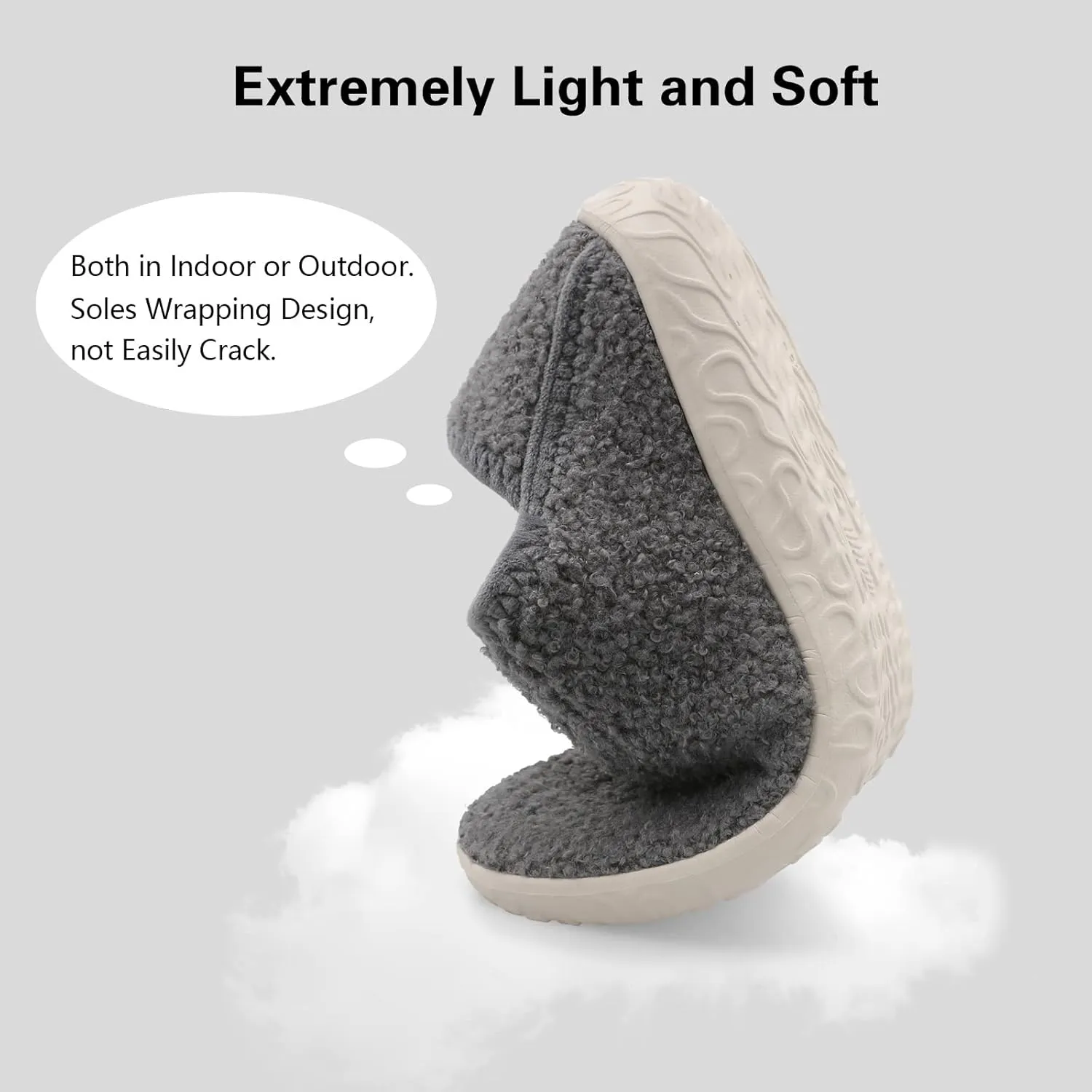 Spesoul Fuzzy House Slippers for Women Men Indoor Closed Back Lightweight Cozy Faux Furry Lining Barefoot House Shoes Slipper Socks for Bedroom Home Office Yoga Outdoor Walking Shoes