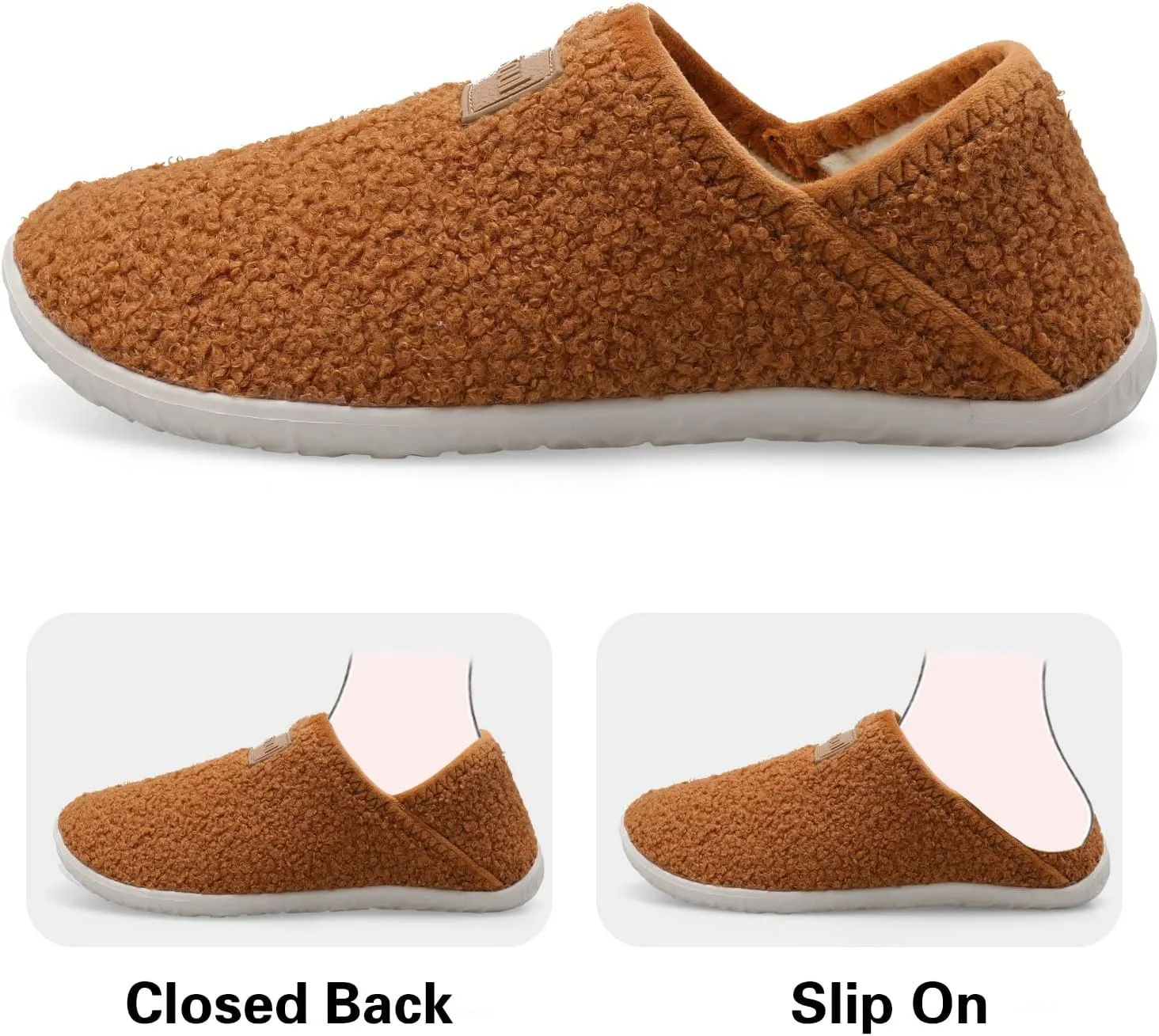 Spesoul Fuzzy House Slippers for Women Men Indoor Closed Back Lightweight Cozy Faux Furry Lining Barefoot House Shoes Slipper Socks for Bedroom Home Office Yoga Outdoor Walking Shoes