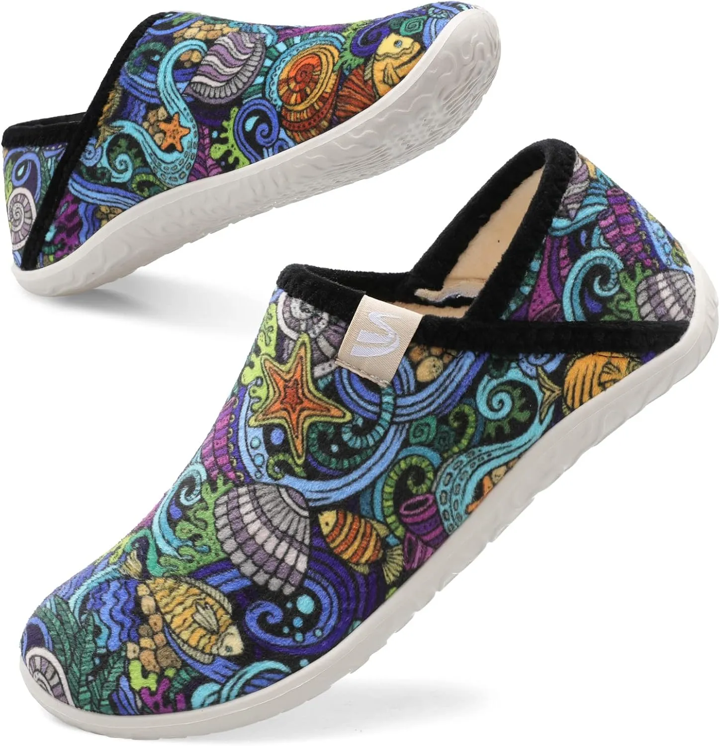 Spesoul Fuzzy House Slippers for Women Men Indoor Closed Back Lightweight Cozy Faux Furry Lining Barefoot House Shoes Slipper Socks for Bedroom Home Office Yoga Outdoor Walking Shoes