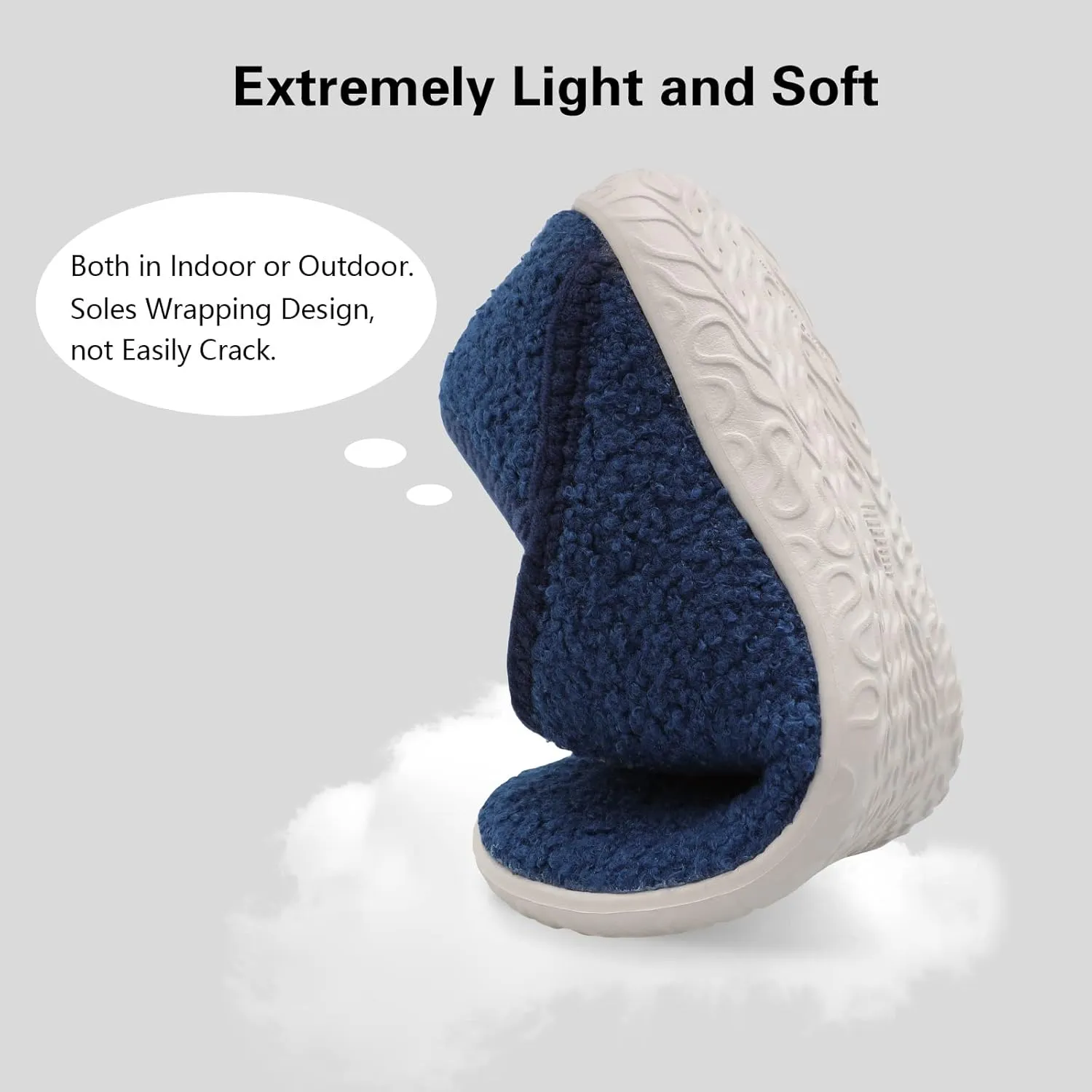 Spesoul Fuzzy House Slippers for Women Men Indoor Closed Back Lightweight Cozy Faux Furry Lining Barefoot House Shoes Slipper Socks for Bedroom Home Office Yoga Outdoor Walking Shoes