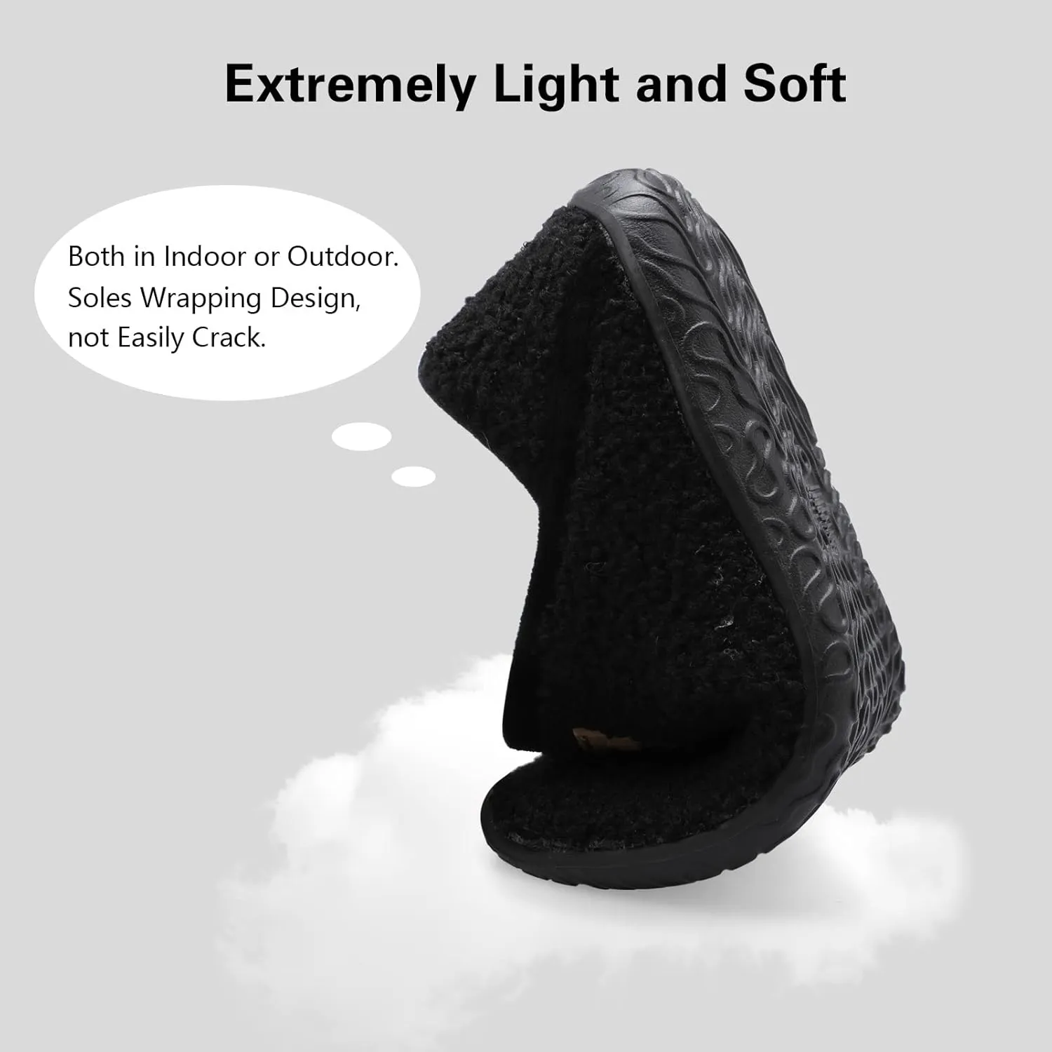 Spesoul Fuzzy House Slippers for Women Men Indoor Closed Back Lightweight Cozy Faux Furry Lining Barefoot House Shoes Slipper Socks for Bedroom Home Office Yoga Outdoor Walking Shoes