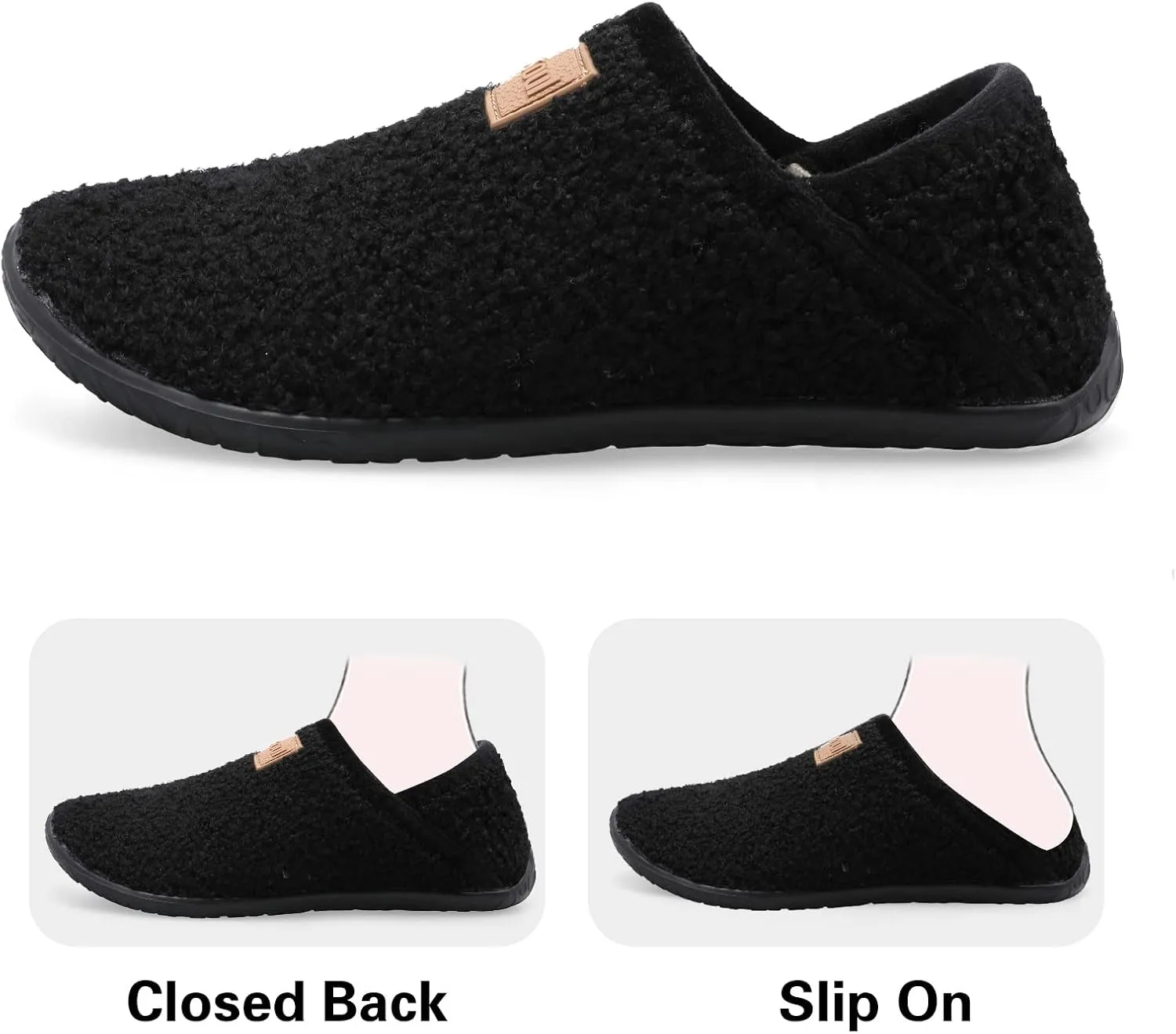 Spesoul Fuzzy House Slippers for Women Men Indoor Closed Back Lightweight Cozy Faux Furry Lining Barefoot House Shoes Slipper Socks for Bedroom Home Office Yoga Outdoor Walking Shoes