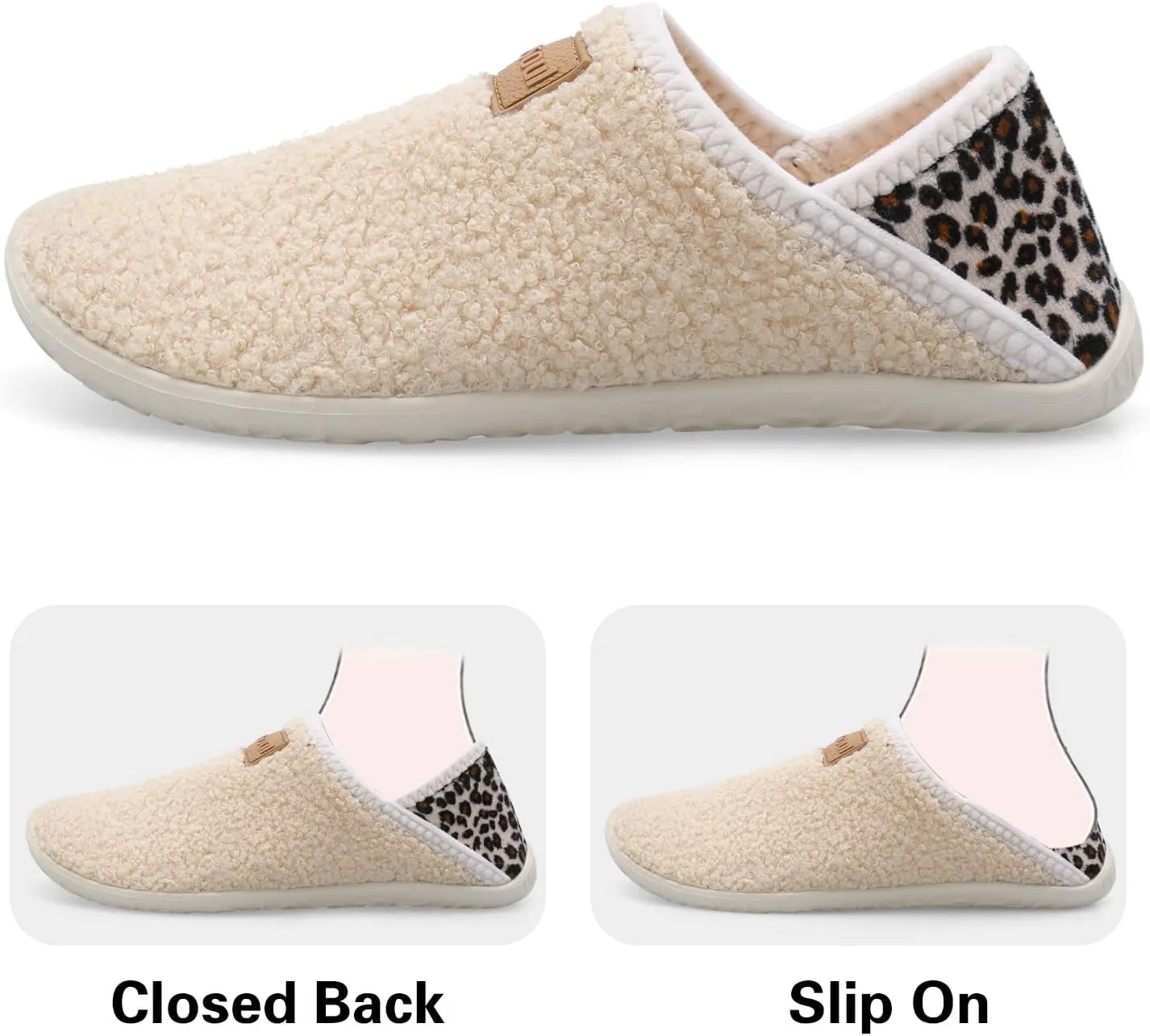 Spesoul Fuzzy House Slippers for Women Men Indoor Closed Back Lightweight Cozy Faux Furry Lining Barefoot House Shoes Slipper Socks for Bedroom Home Office Yoga Outdoor Walking Shoes