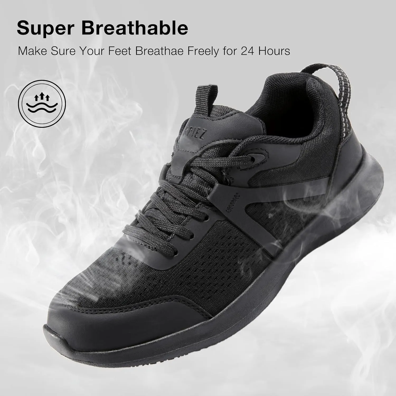 SPIEZ Women's Non Slip Shoes, SRC Certified Slip Resistant Work Sneakers for Restaurant, Kitchen, Hospital, Lightweight Nursing Footwear with Anti-Fatigue Tech