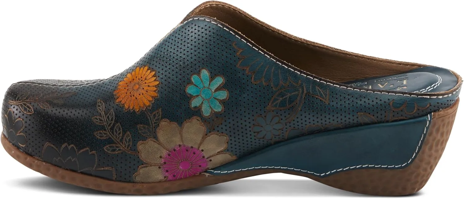 Spring Step L'Artiste Women's CHIENTI Hand-Painted Floral Open Back Sandals