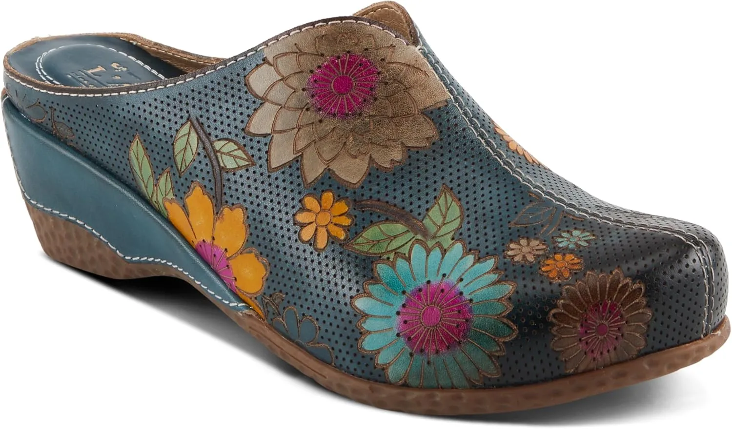 Spring Step L'Artiste Women's CHIENTI Hand-Painted Floral Open Back Sandals