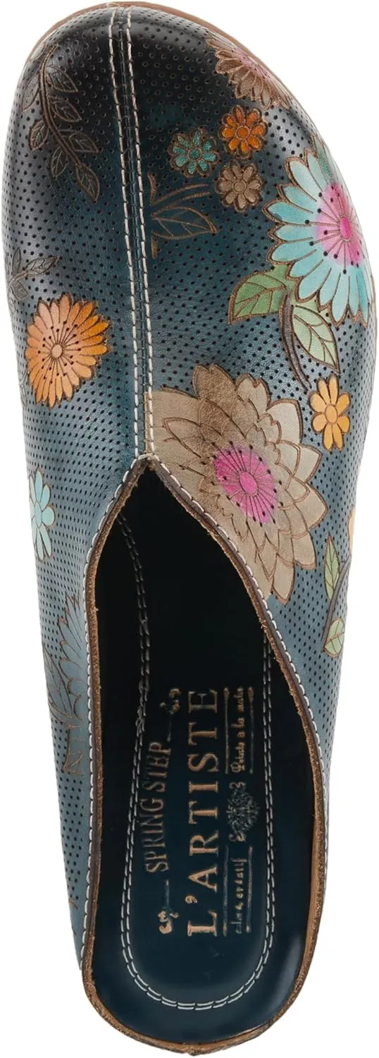Spring Step L'Artiste Women's CHIENTI Hand-Painted Floral Open Back Sandals