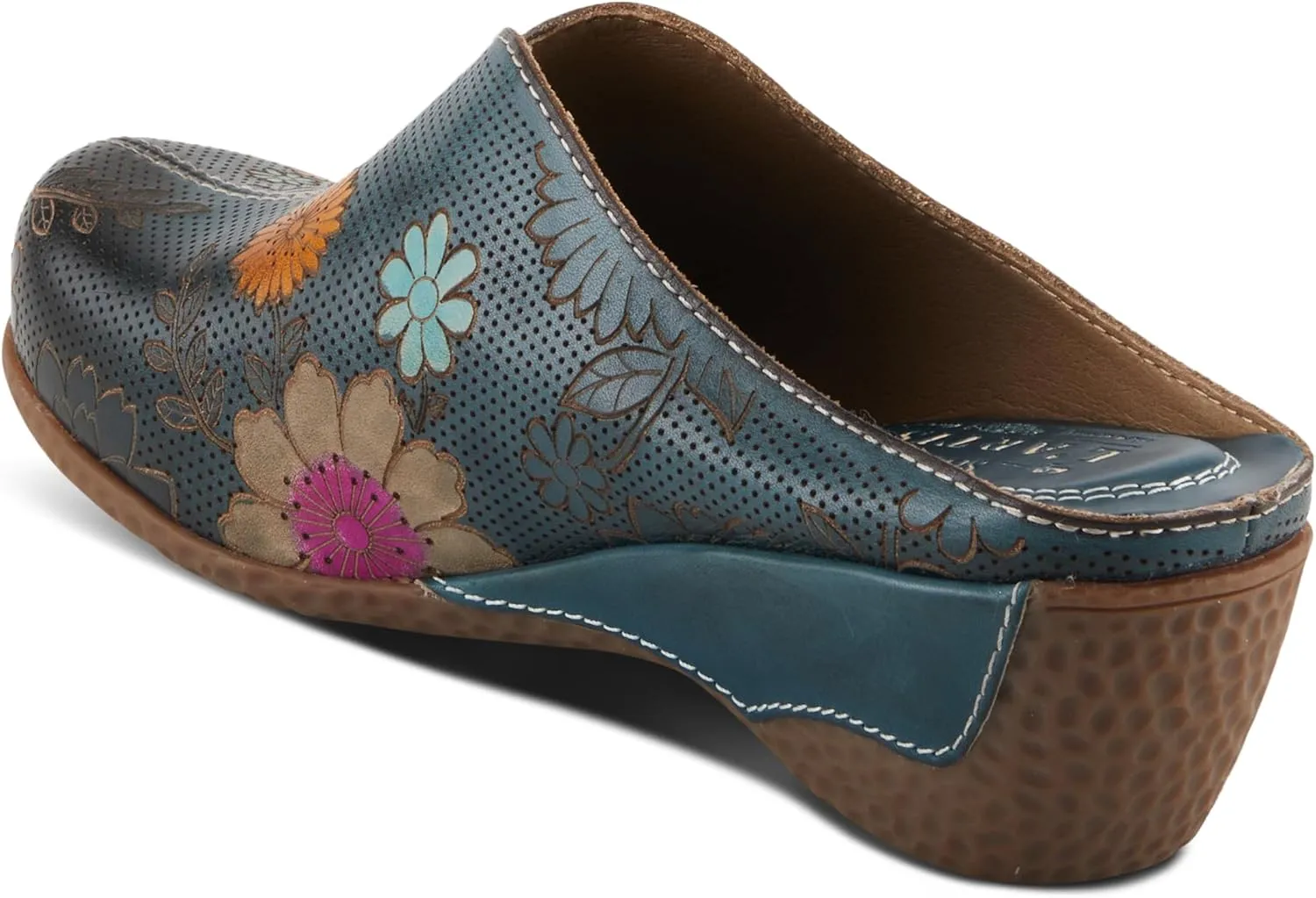 Spring Step L'Artiste Women's CHIENTI Hand-Painted Floral Open Back Sandals