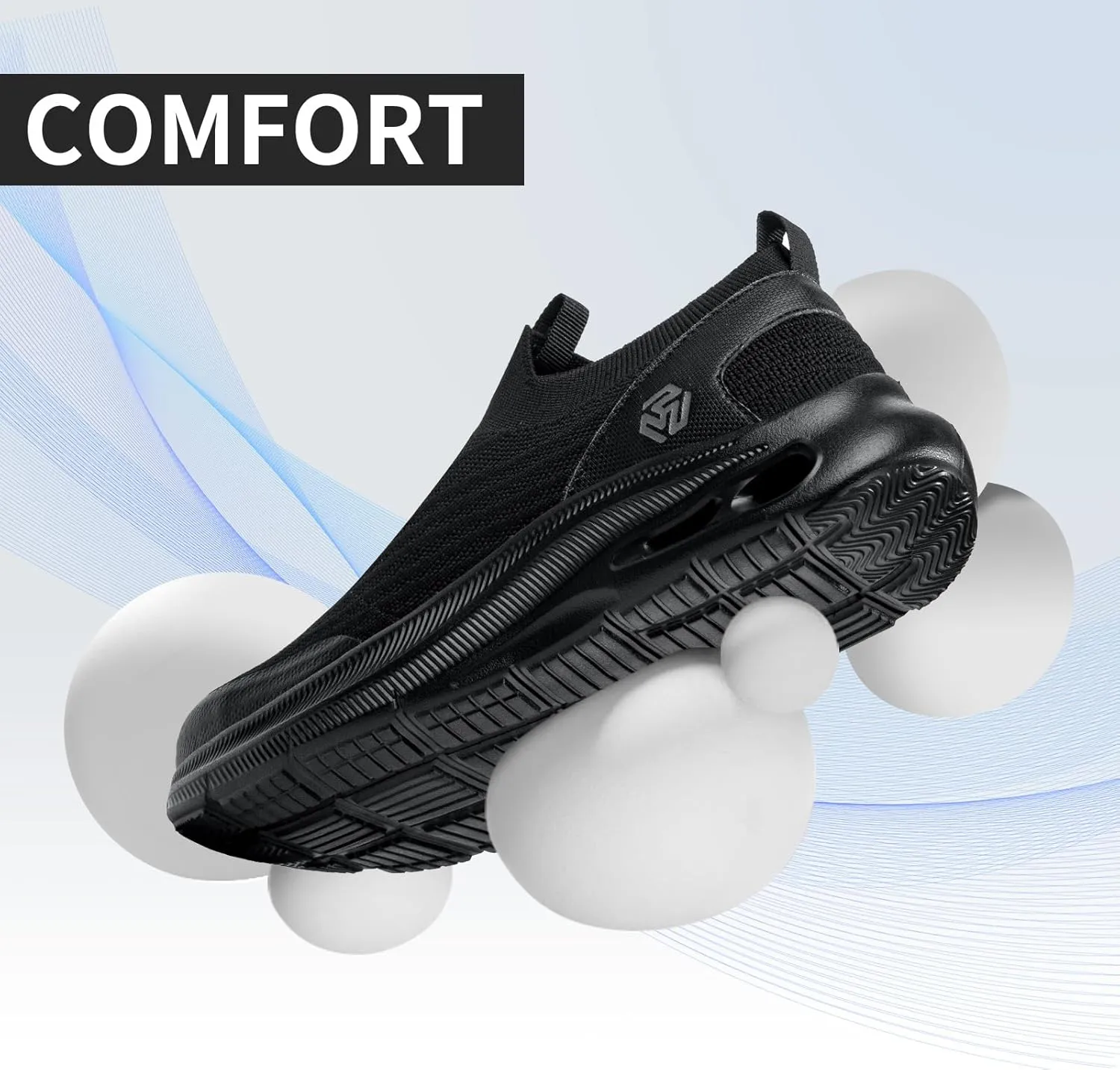 Steel Toe Shoes Men Lightweight Comfortable Work Shoes Slip On Safety Shoe Walking Sneakers Puncture Proof Loafers