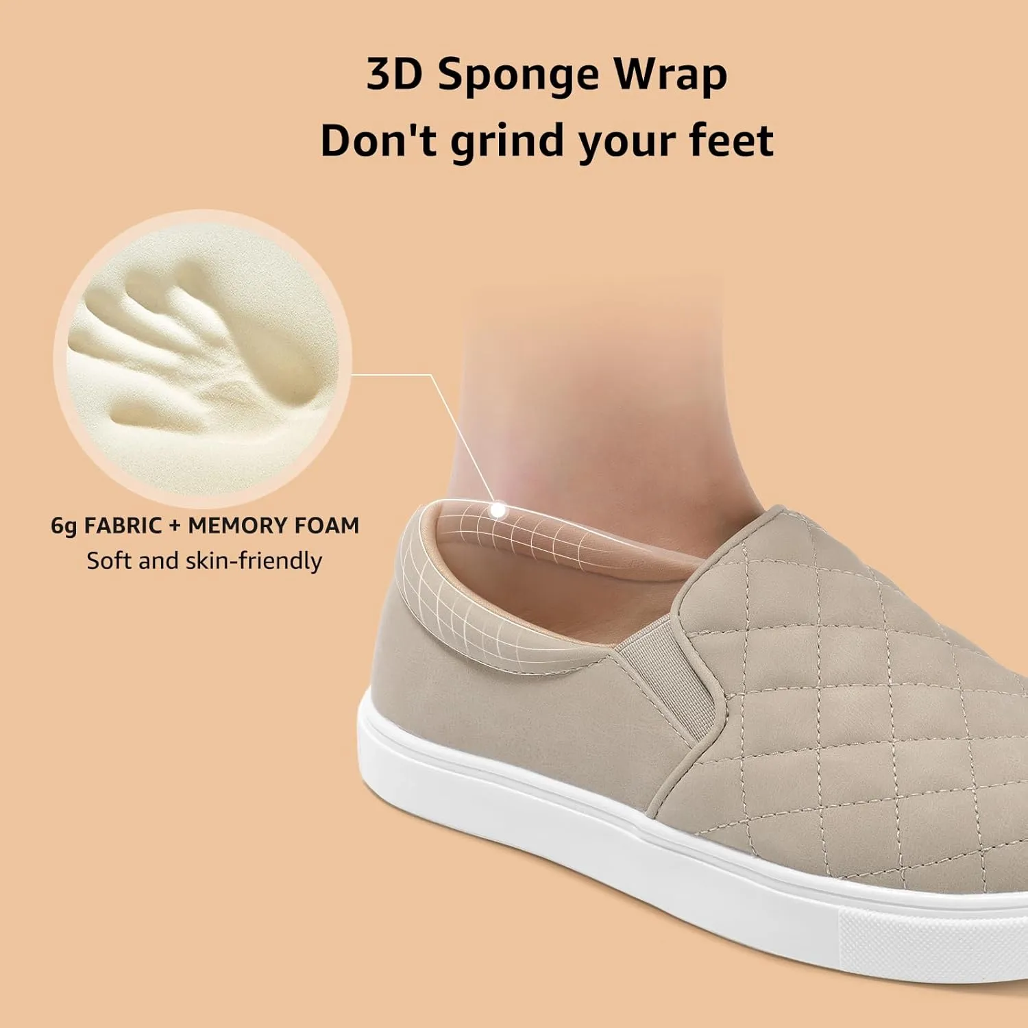 STQ Loafers for Women Memory Foam Slip On Sneakers EleeS Quilted 1.0 Comfort Fall Shoes