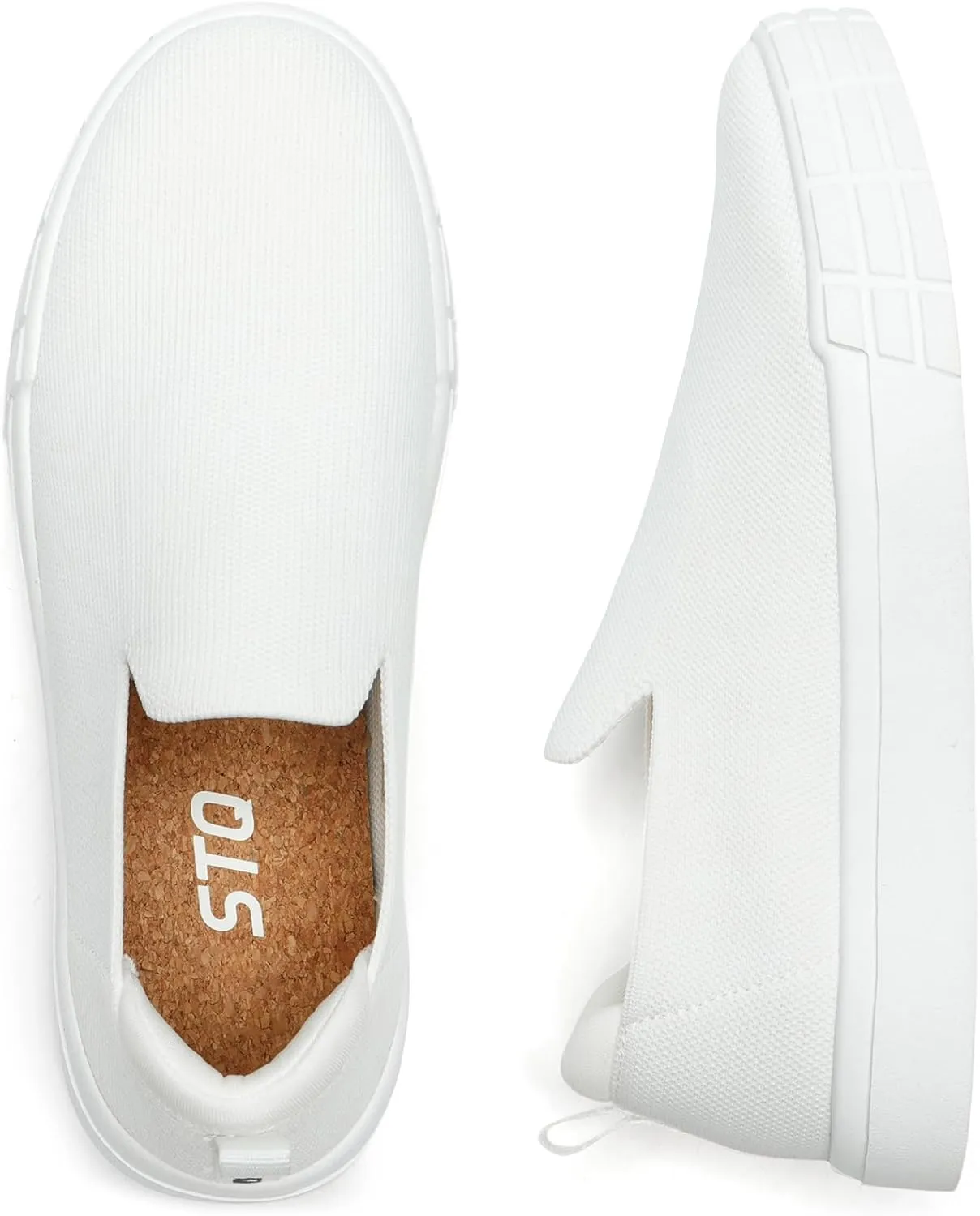 STQ Womens Wide Toe Box Barefoot Shoes Knit Casual Slip on Shoes for Summer