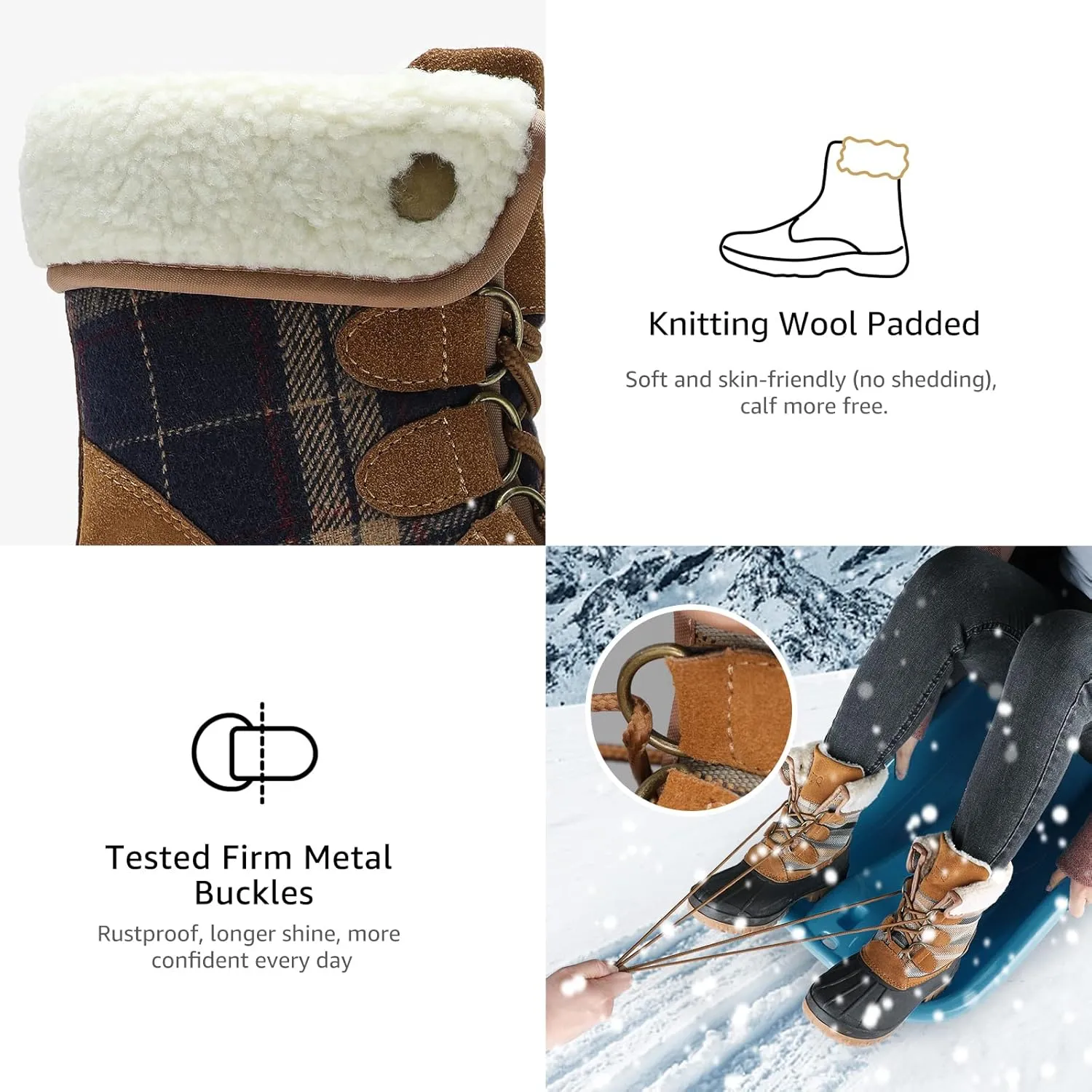 STQ Womens Winter Duck Boots Waterproof Cold Weather Snow Boots