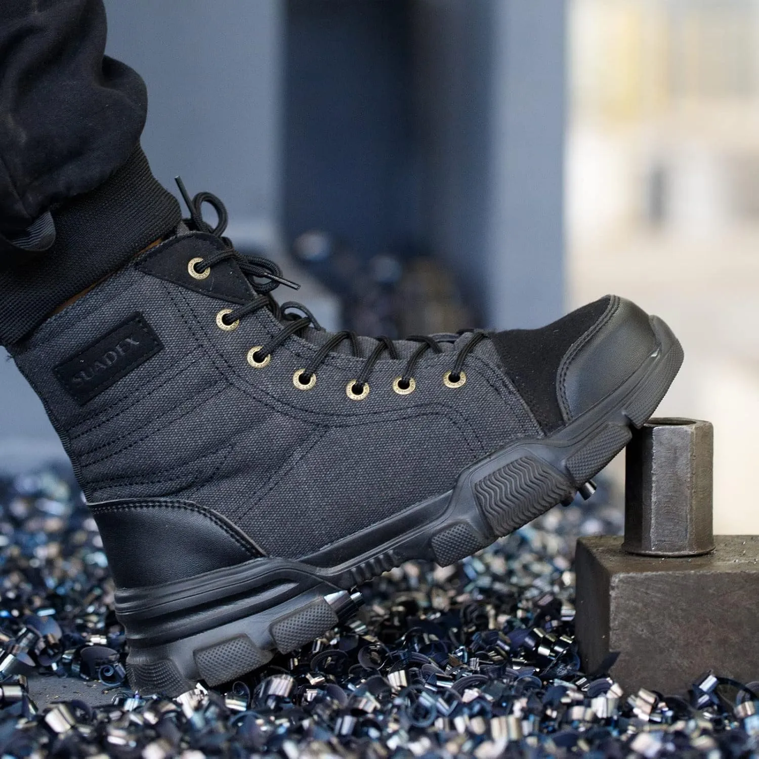 SUADEX Steel Toe Boots for Men Women Indestructible Non Slip Comfortable Work Boot Safety Construction Shoes