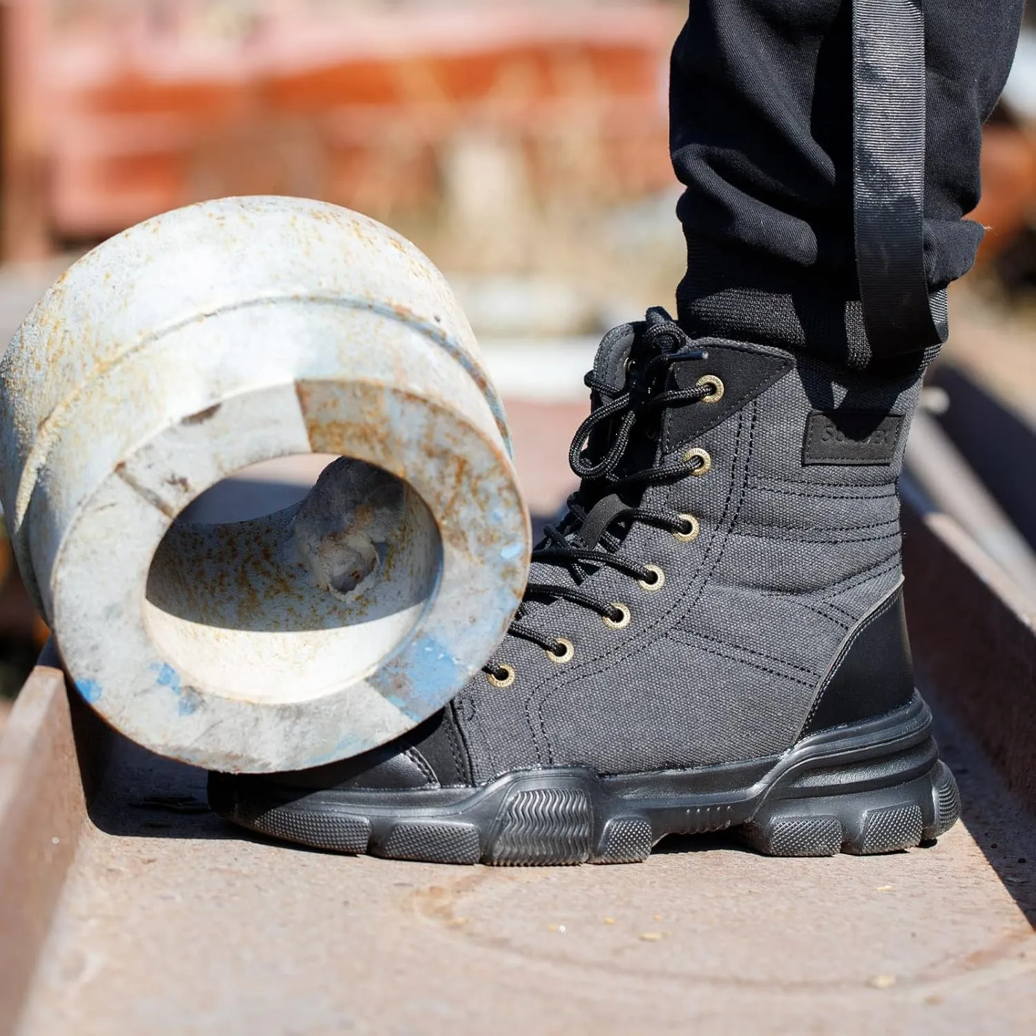 SUADEX Steel Toe Boots for Men Women Indestructible Non Slip Comfortable Work Boot Safety Construction Shoes