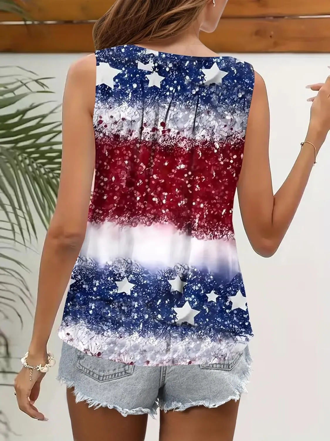 Summer Tank Tops for Women Pleated Square Neck O Ring Shoulder Sleeveless Shirts Casual Loose Fit Trendy Blouses