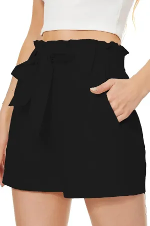 SWEET POISON Womens Bowknot Shorts for Summer Casual High Waist Beach Shorts（S-2XL）