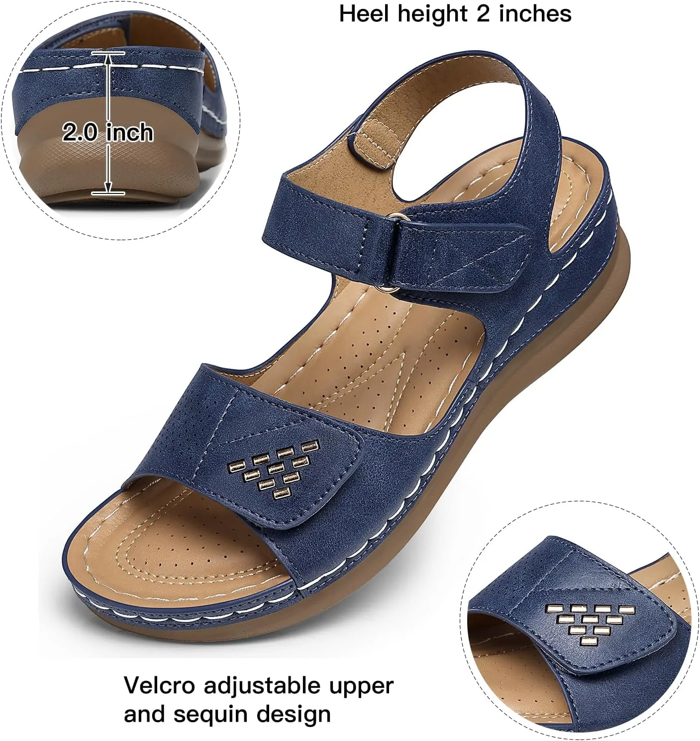 SWQZVT Women Comfortable Flat Sandals: Closed Toe Dressy Summer Sandal - Fisherman Hollow Out Walking Sandals
