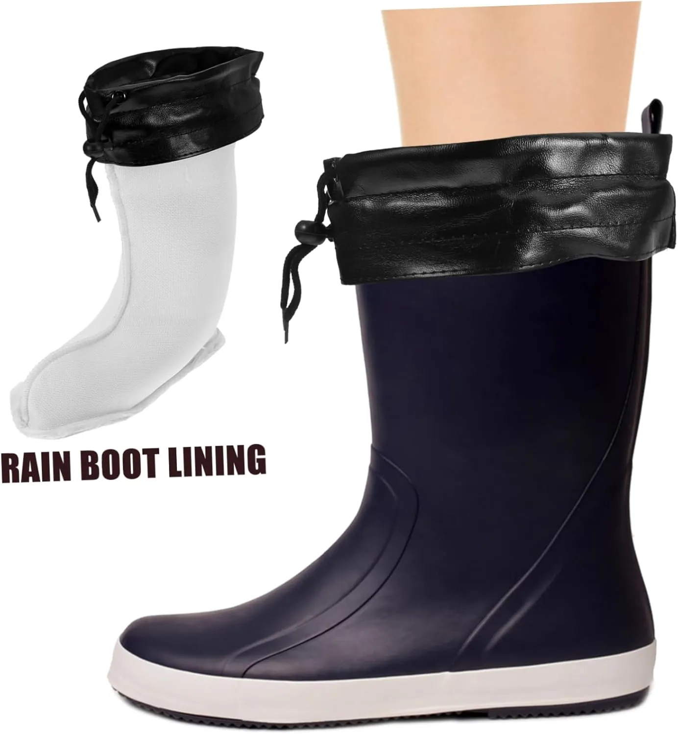 TENDYCOCO 1 Pair Boot Cuffs for Women Boot Socks Thick Boot Lining Covers Boot Shoes Inserts Men Rain Boots