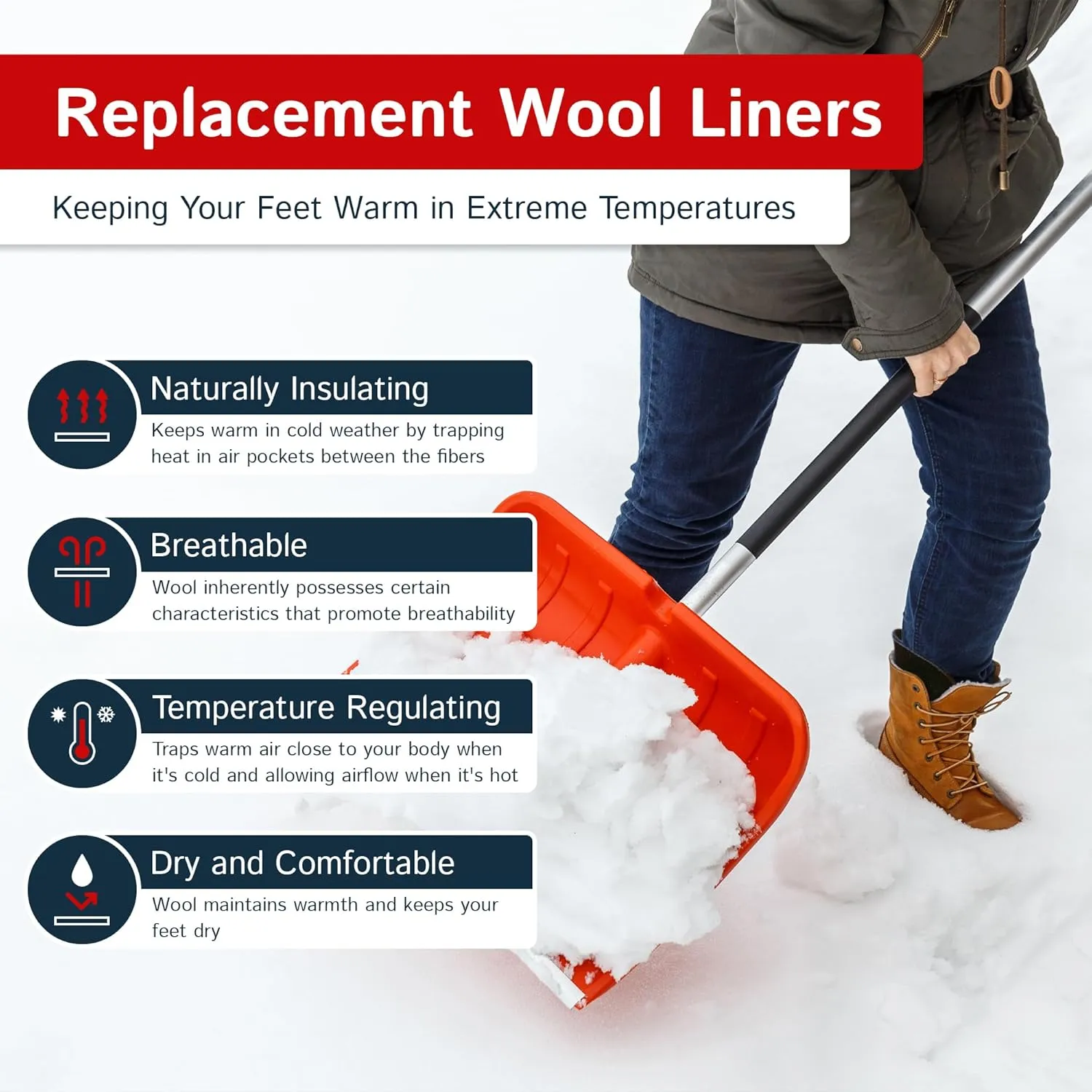 The Felt Store Wool Boot Liners for Men and Women (Unisex), Replacement Felt Liners for Insulating Winter, Hunting, Work and Rubber Boots, Style 826 BB, Standard Boot (10” high)