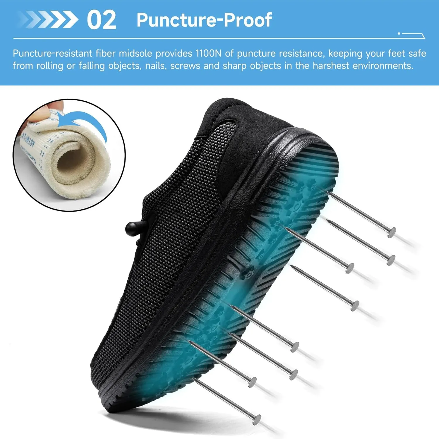 Tinefiy Steel Toe Shoes for Women Lightweight Comfortable Slip Resistant Safety Work Sneakers Composite Toe Indestructible Shoe