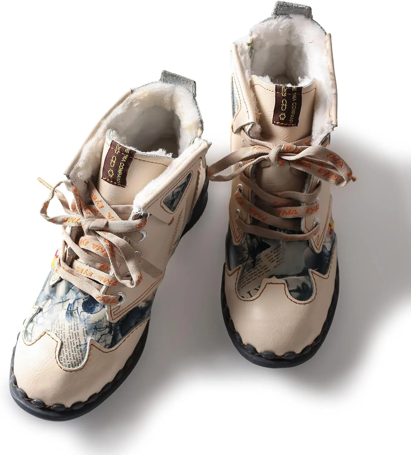 TMA EYES Women's Plush Ankle Boots Fashion and Cozy Winter Shoes with side Zipper