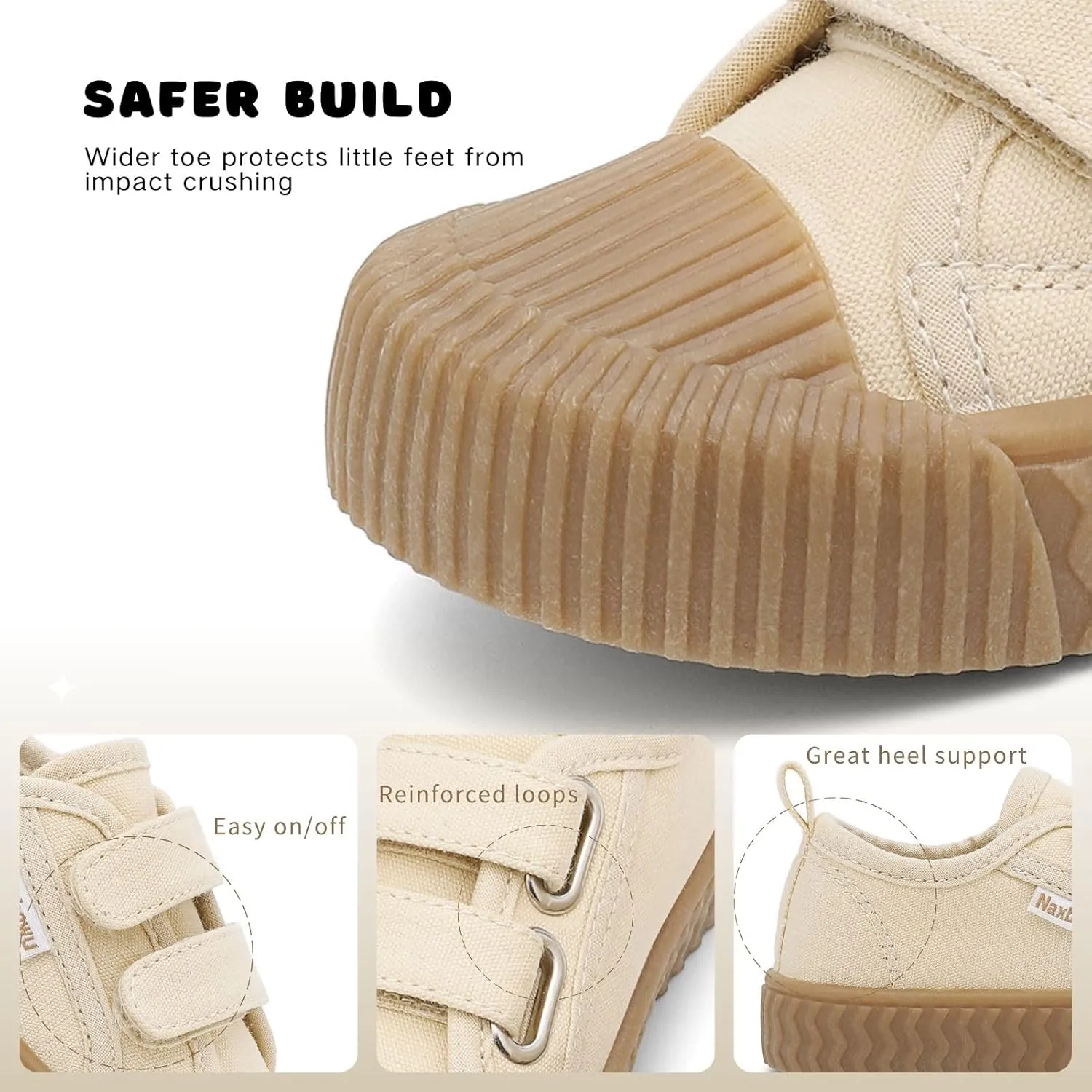 Toddler Boys & Girls Sneaker Adjustable Slip On Canvas Hook and Loops Walking Shoes,Size 5-12