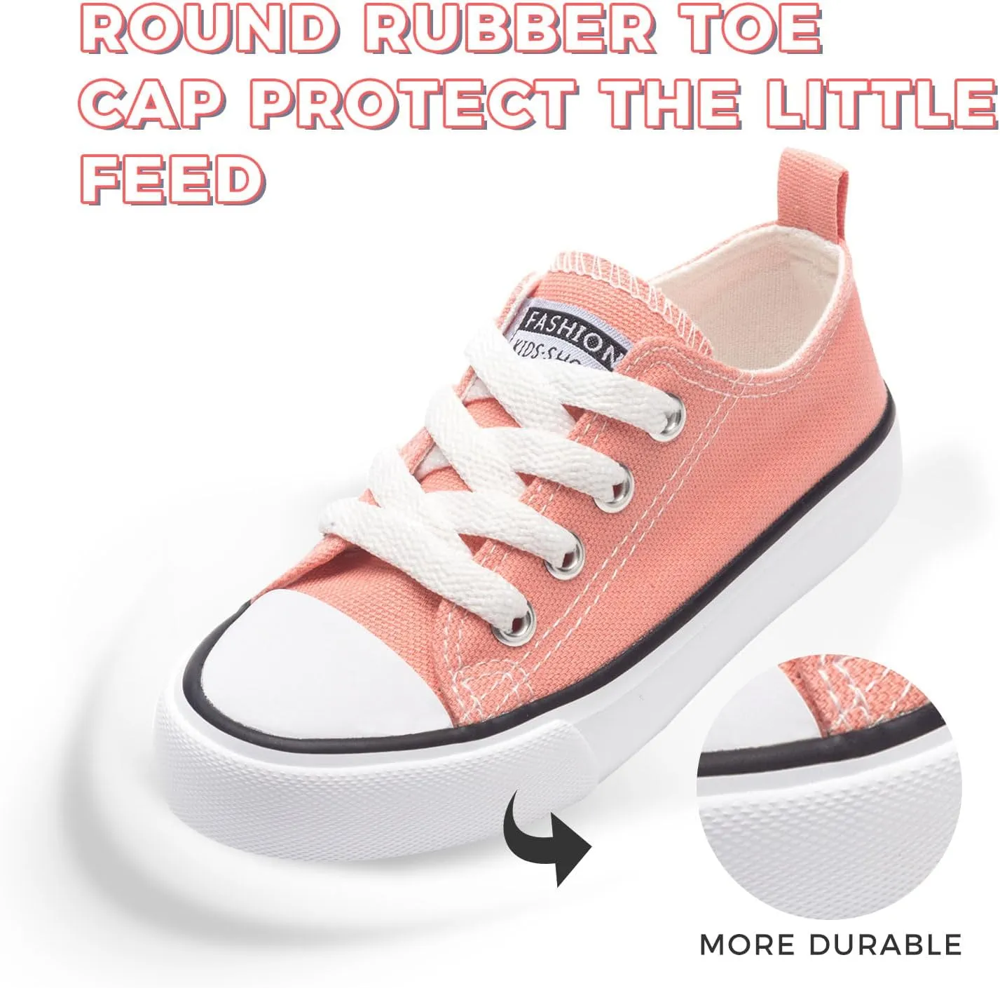 Toddler Canvas Shoes Casual Sneakers for Kids Boys and Girls Low Top Canvas Sneakers Lace Up Canvas Shoes